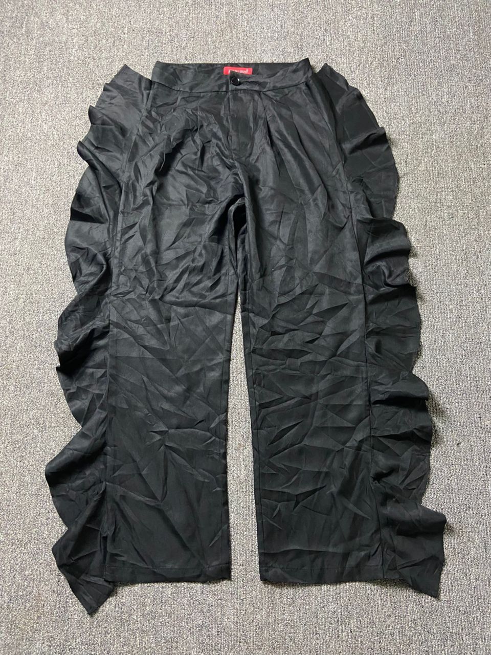 Japanese Brand Jin Xin Duo Brand Fashion Side Ruffles Pants (189) Size 25" / US 0 / IT 36 - 1 Thumbnail
