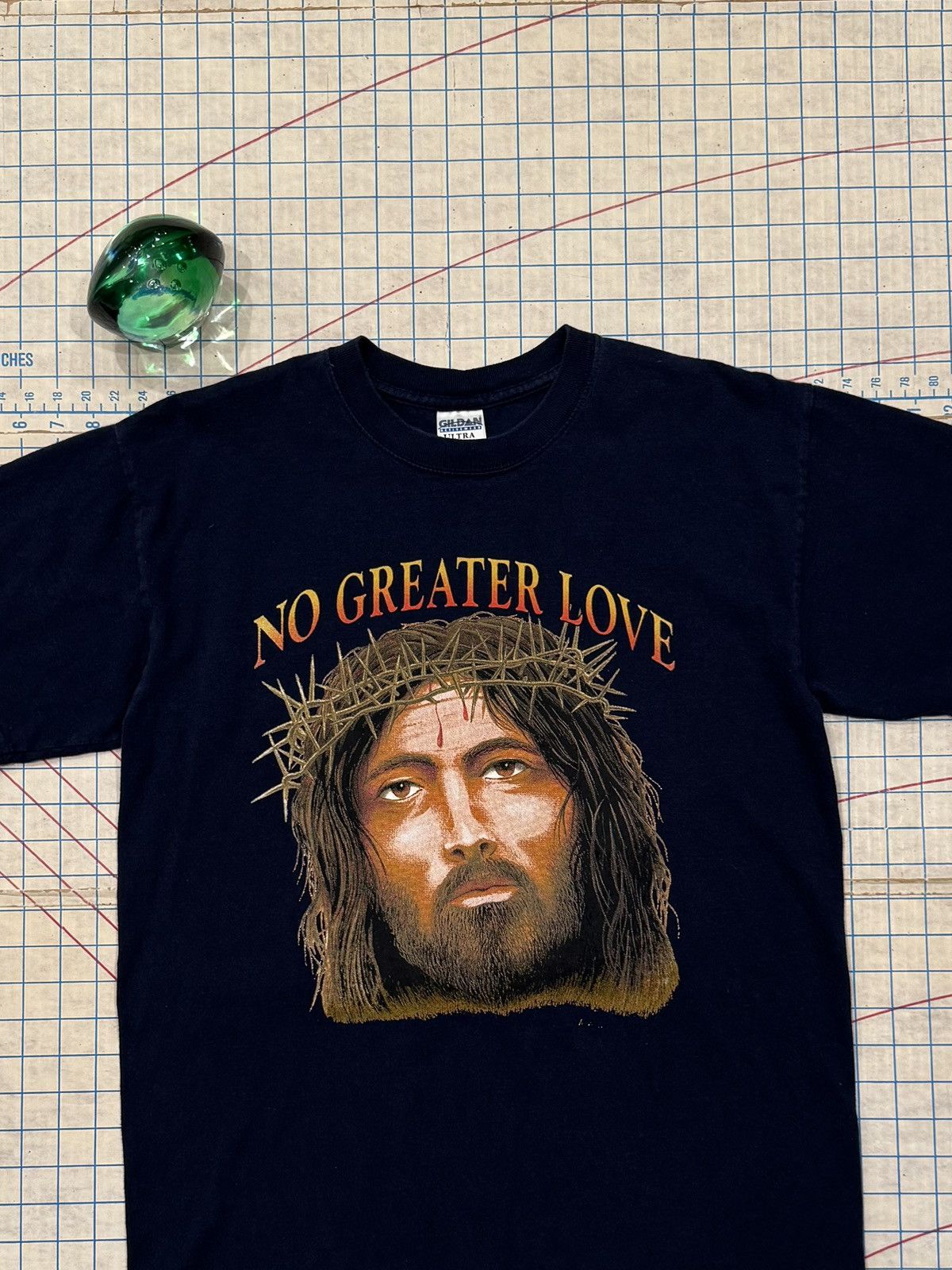 Vintage Vintage No Greater Love Jesus Tee Navy Blue Size Medium Size US M / EU 48-50 / 2 - 3 Thumbnail