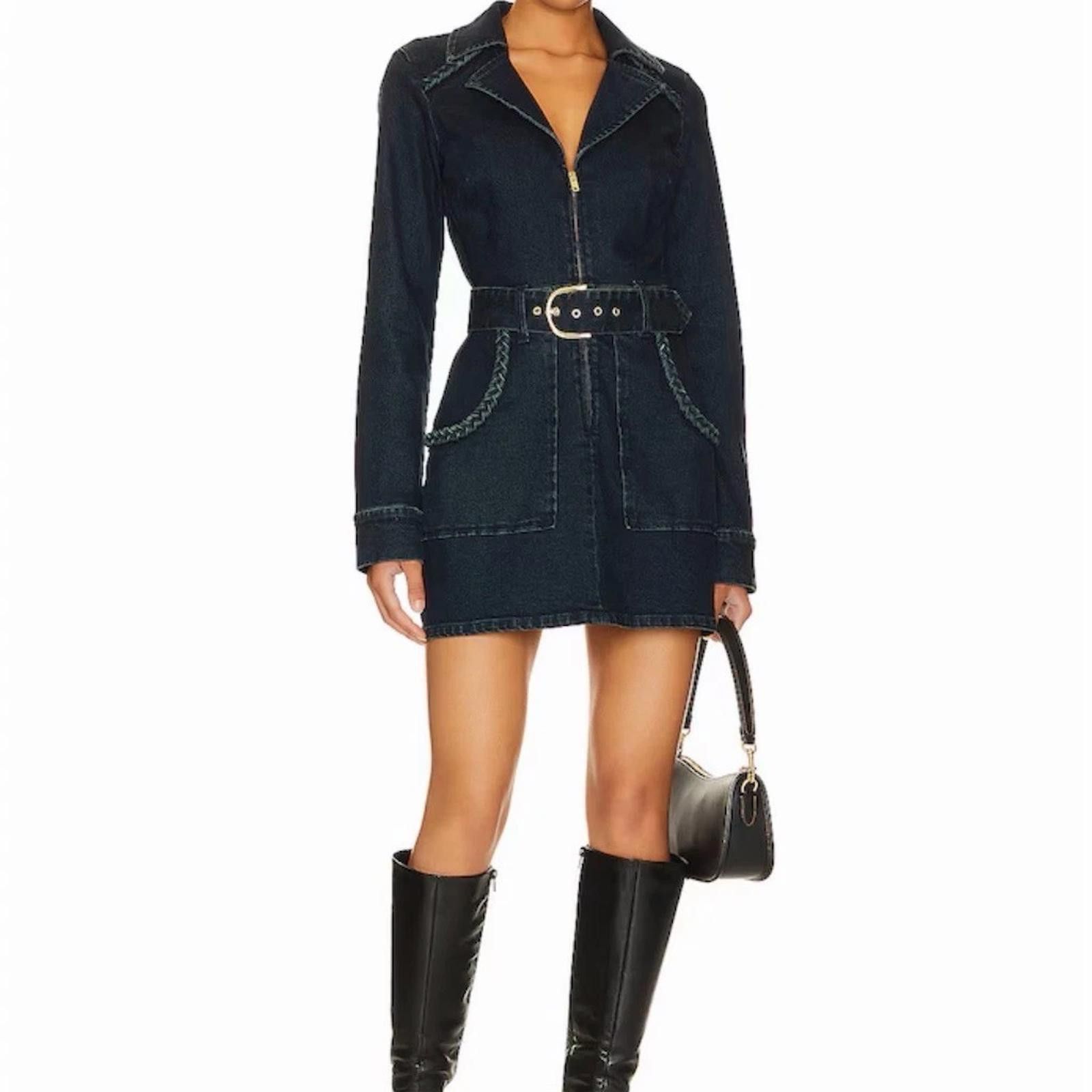 Other Show Me Your Mumu Outlaw Mini Denim Dress Belted Zip Front Size M / US 6-8 / IT 42-44 - 1 Thumbnail