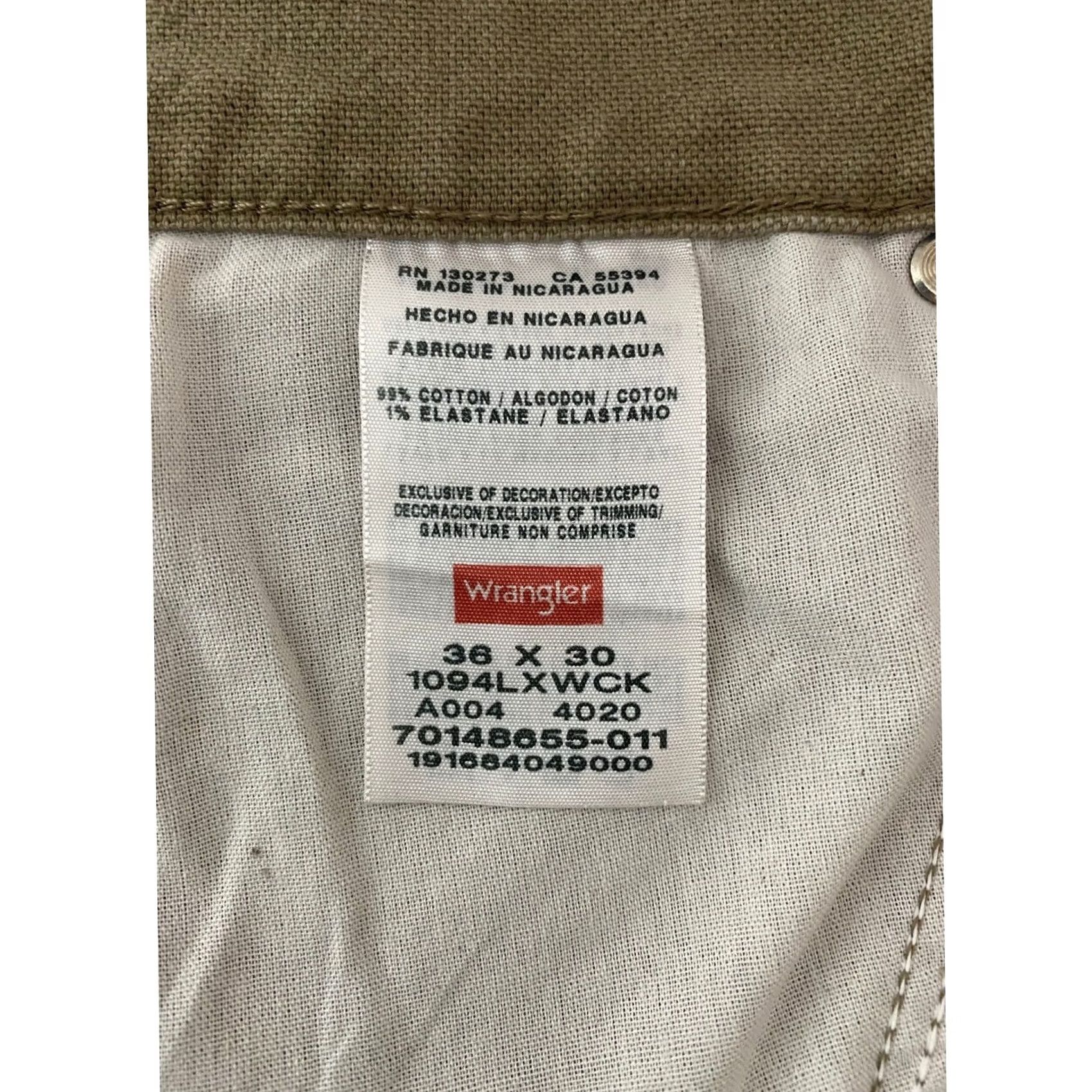 Wrangler Wrangler Mens 36x30 Khaki Carpenter Pants 1094LXWCK Relaxed Fit Tan Workwear Pants Mens Khaki Tan 1094LXWCK Construction Workwear Size US 36 / EU 52 - 7 Thumbnail