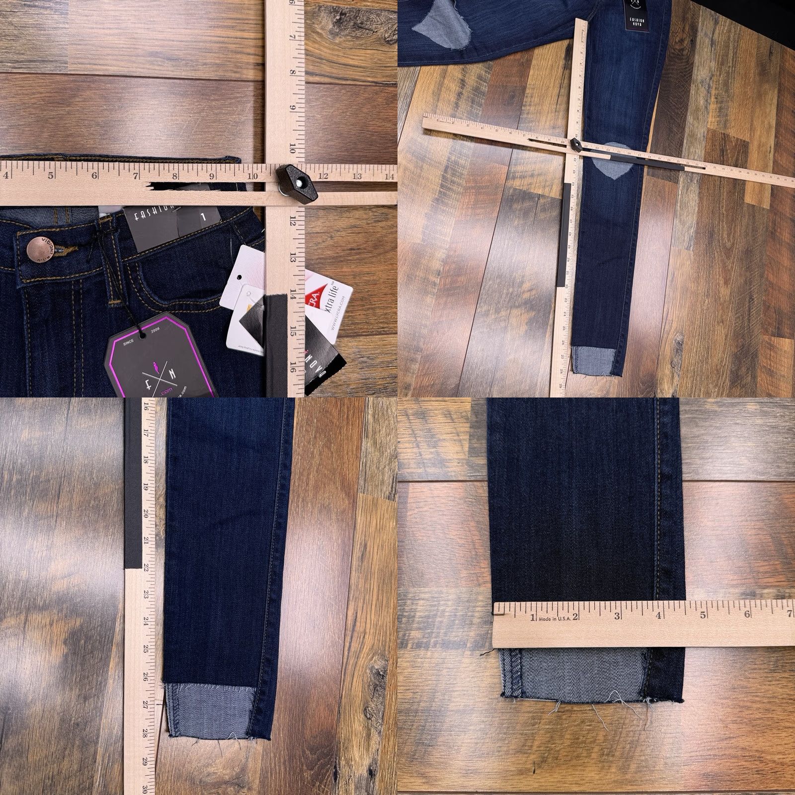 Fashion Nova Fashion Nova Skinny Jeans Juniors 1 Distressed Mid Rise Stretch Jeans Blue City USA 5-Pocket Denim Cotton Blend Slim Womens N/A Size 25" / US 0 / IT 36 - 9 Thumbnail