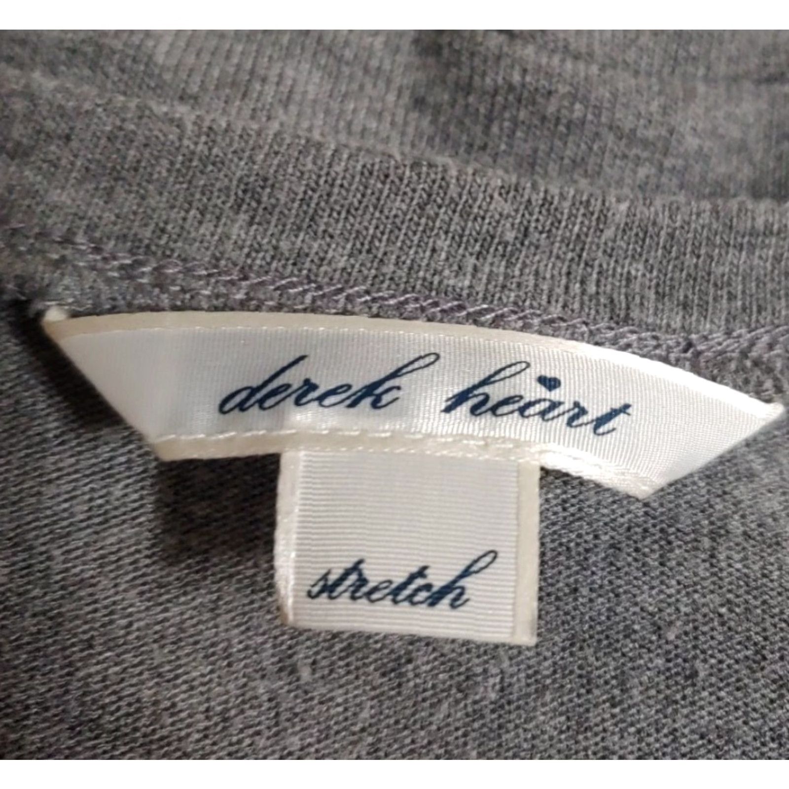 Vintage Derek Heart Dress Womens L Gray Faux Wrap Cap Sleeve Stretch Pockets V-Neck Size L / US 10 / IT 46 - 3 Thumbnail