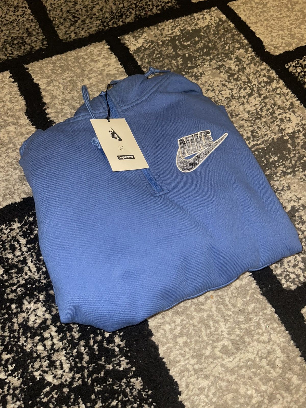 Supreme Supreme X Nike Half Zip Hoodie Blue S | Grailed