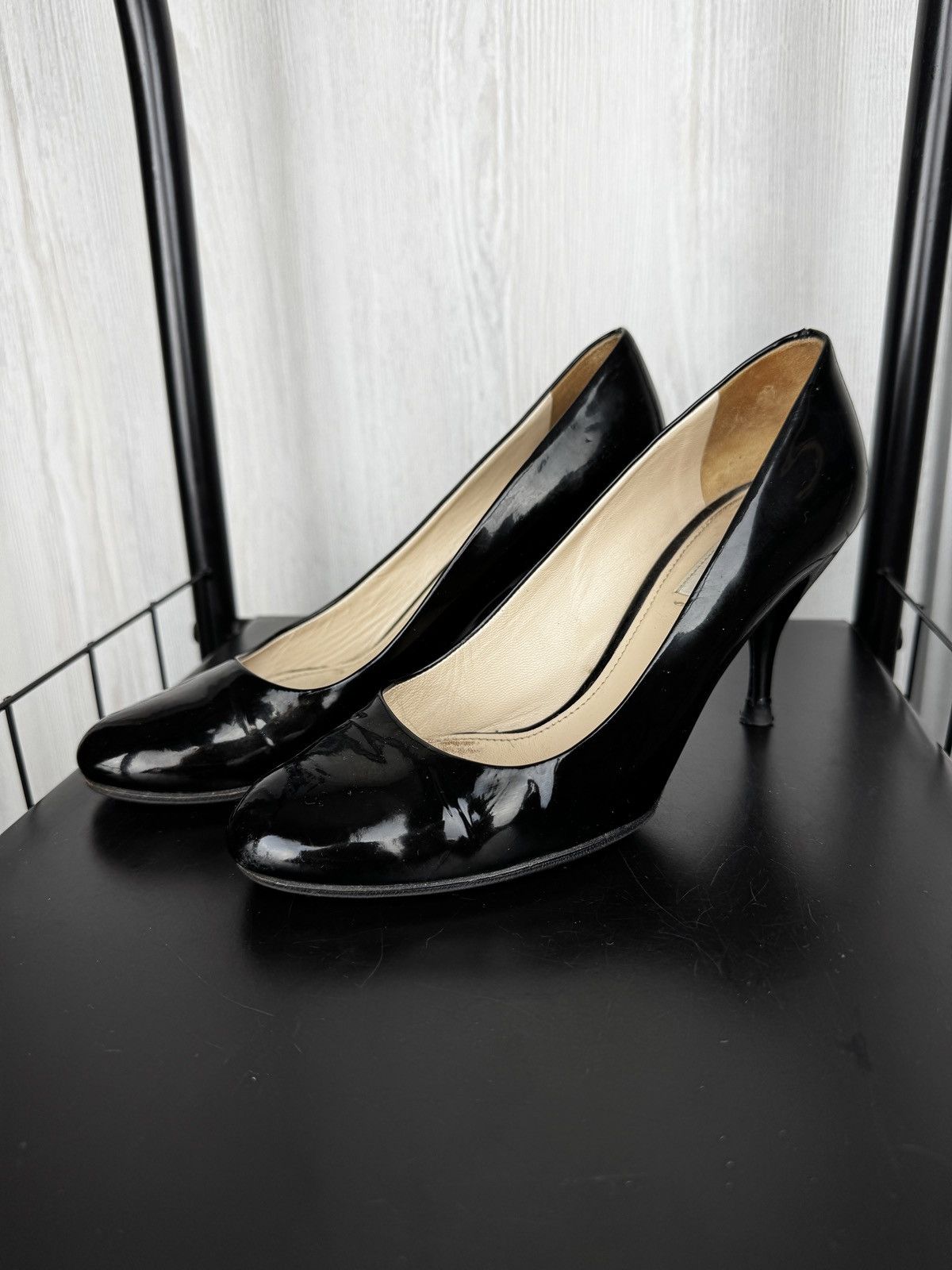 Prada Prada Women’s High Heels Shoes Platform Black Patent Leather Size US 6 / IT 36 - 9 Thumbnail
