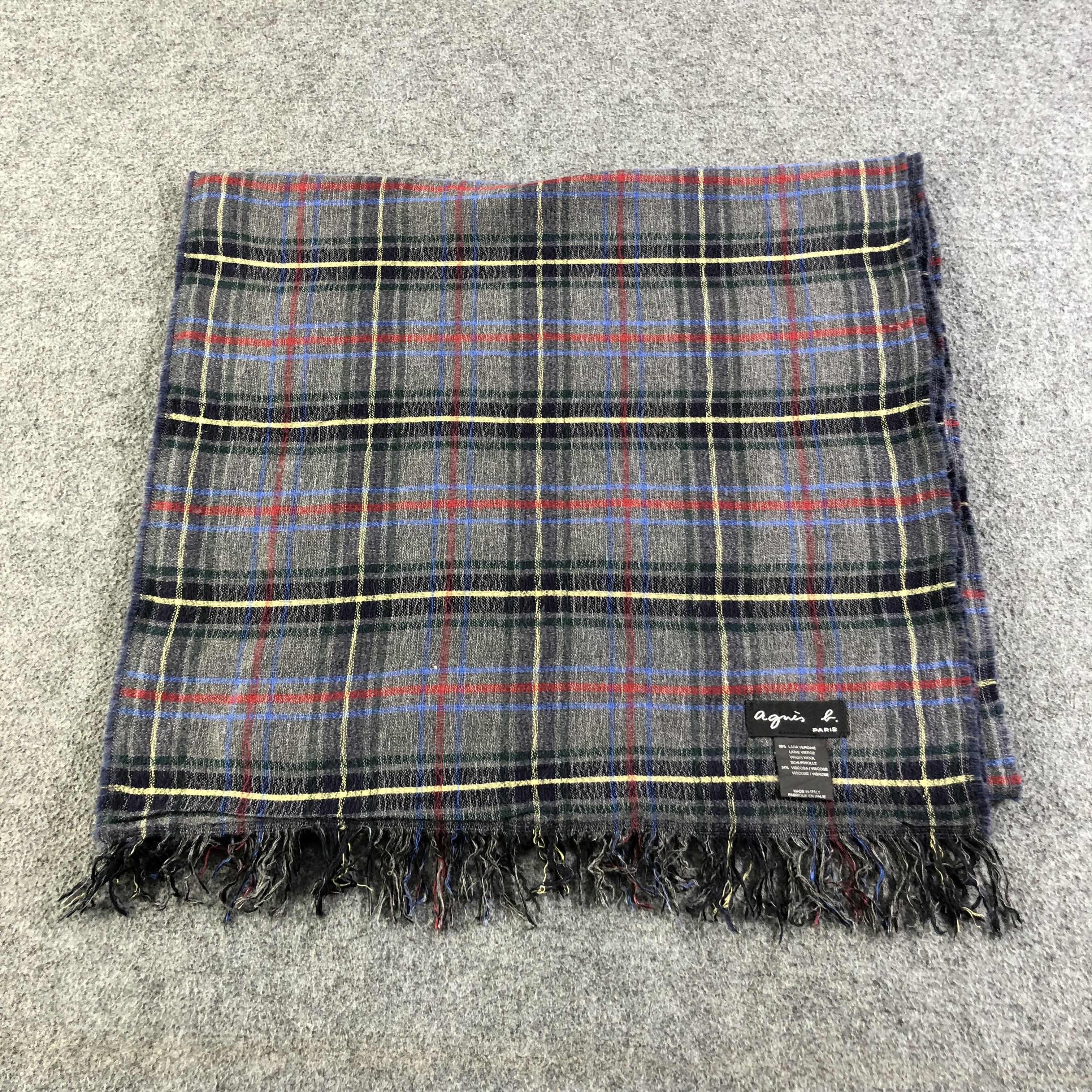 agnes b. Agnes B. Tartan Wool Scarf Muffler V1312 Size ONE SIZE - 2 Thumbnail