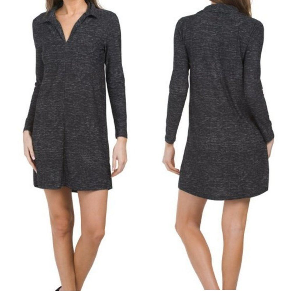 Mango NWT New Mango V-Neck Collared Long Sleeve Dress Size 4 Size S / US 4 / IT 40 - 1 Thumbnail