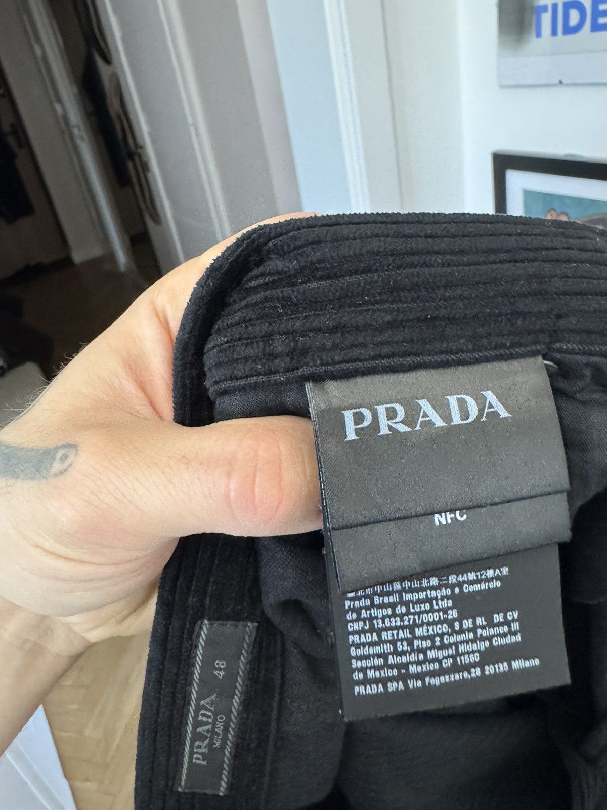 Prada AW23 Prada Black Corduroy Designer Trousers Luxury High End Size US 31 - 8 Thumbnail