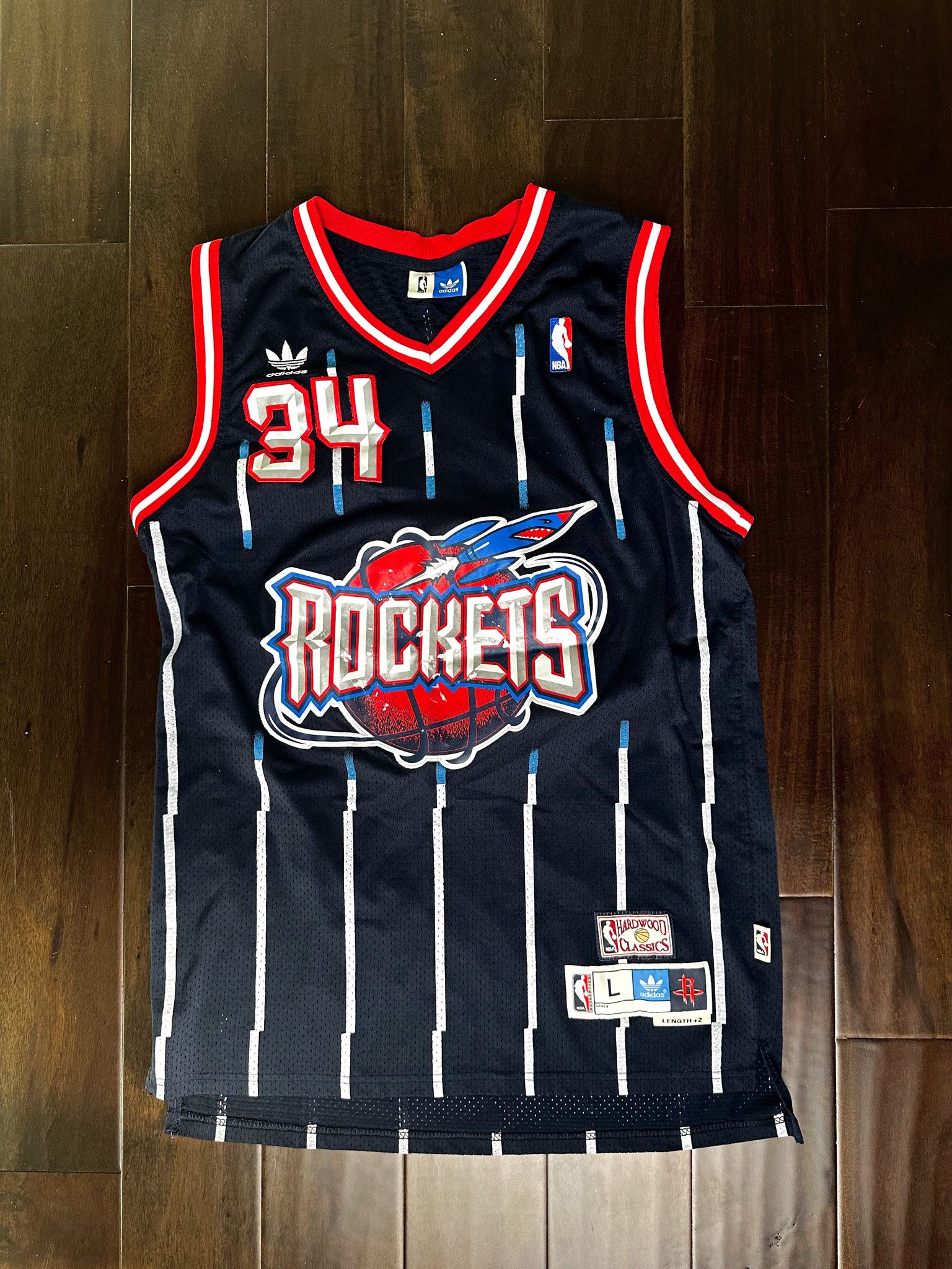 Adidas NBA Houston Rockets Adidas Throwback Hakeem Olajuwon Jersey Grailed