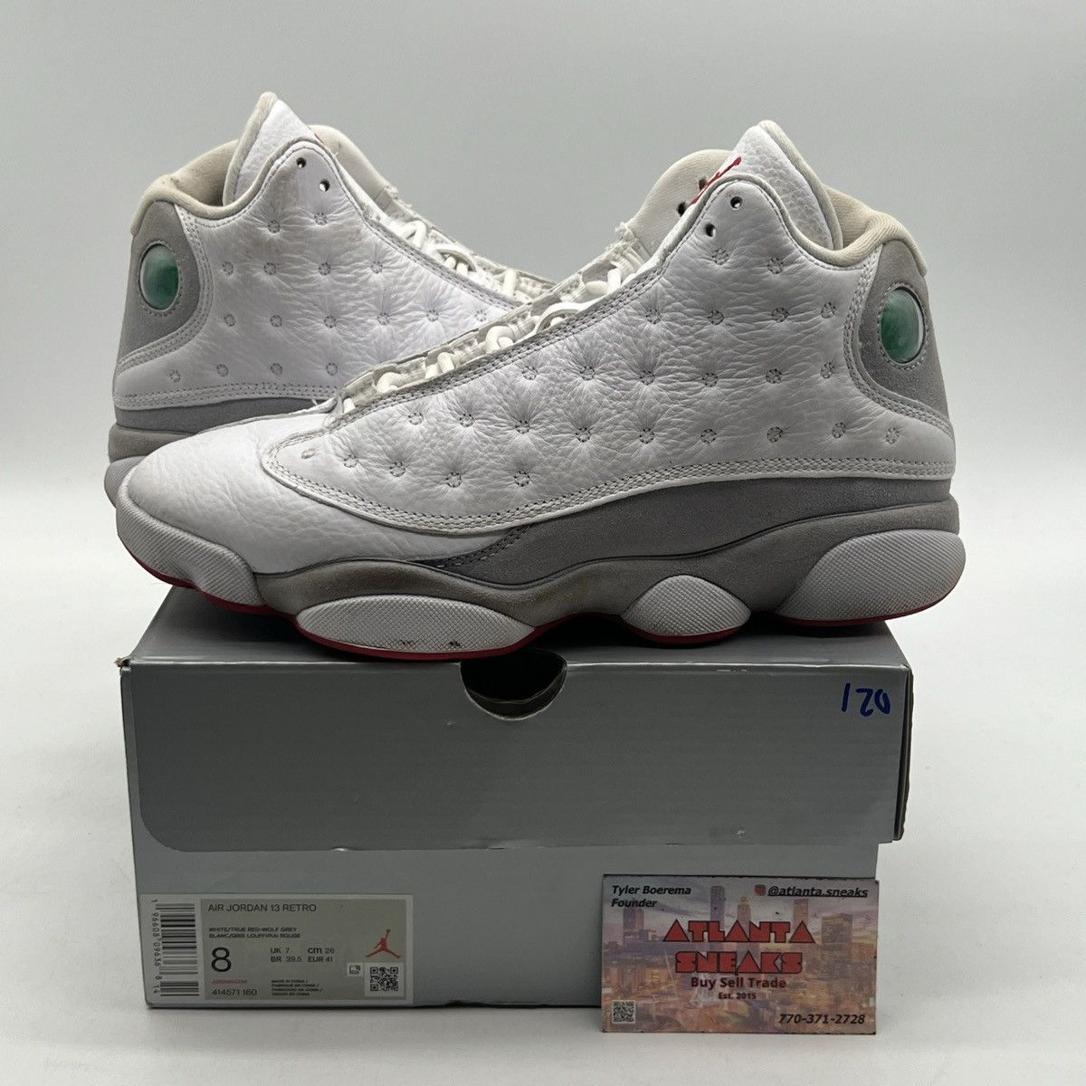 Jordan Brand Air Jordan 13 white wolf grey Size US 8 / EU 41 - 1 Thumbnail
