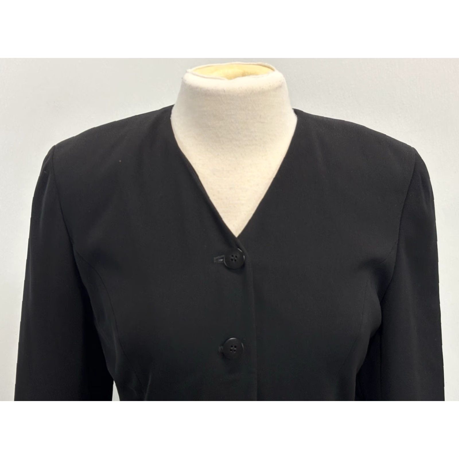 Ann Taylor Vtg LOFT Ann Taylor 2 Pc Skirt Suit 4 Black Jacket Maxi Skirt Power Career USA Size 27" / US 4 / IT 40 - 6 Thumbnail