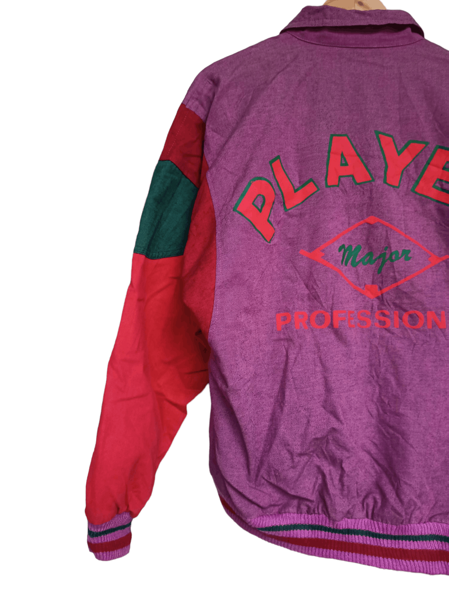 Vintage A.T Player Bomber Jacket Big Spellout At The Back Size US L / EU 52-54 / 3 - 16 Thumbnail