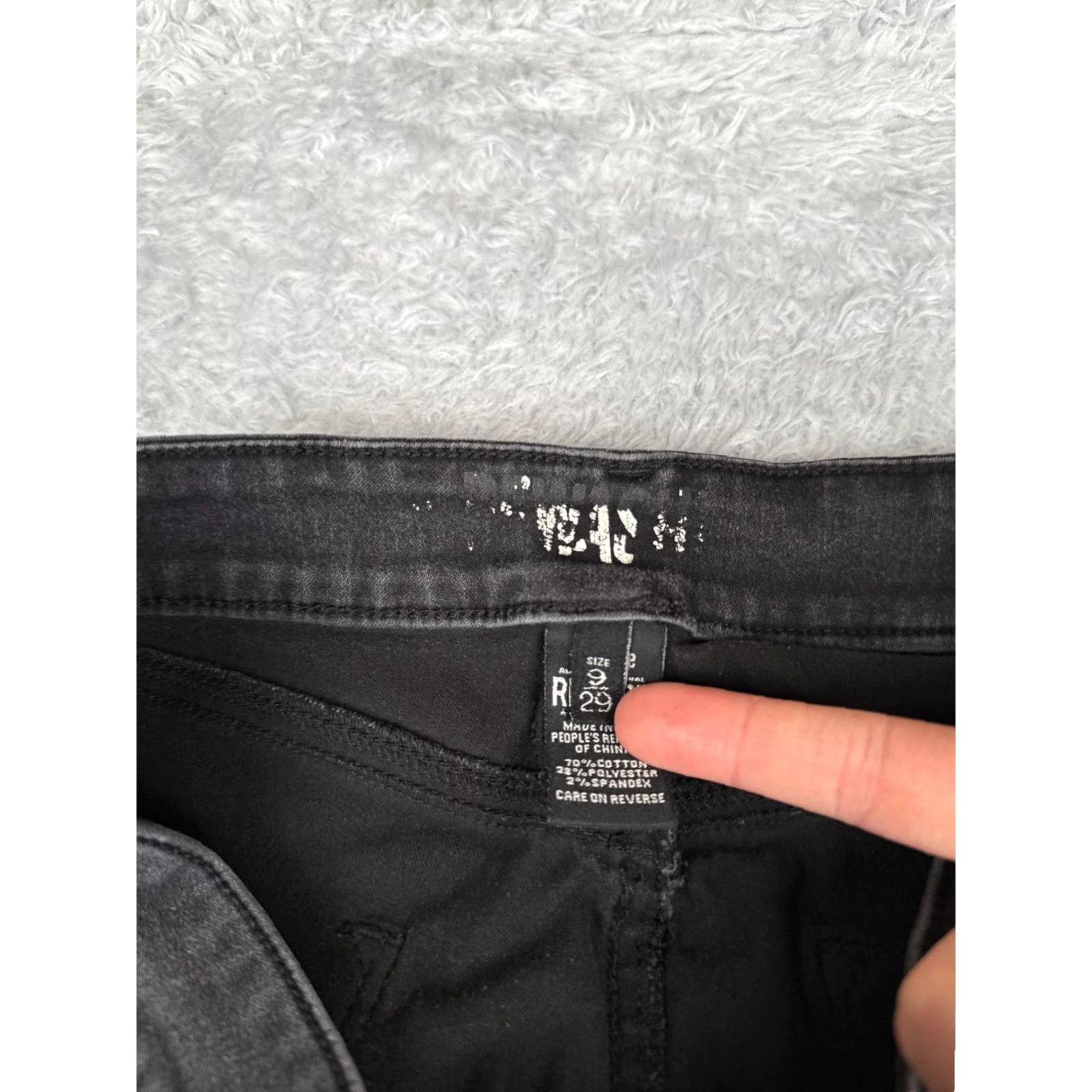 Vintage Rewash Jeans Womens Juniors 9 Black Skinny Denim Mid Rise Cotton Blend 26x27 90s Retro Size 30" / US 8 / IT 44 - 6 Thumbnail