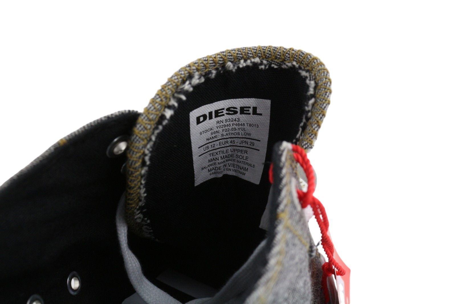 Diesel S-ATHOS LOW EU45 Dark Low Top Laced Almond Toe 40872 Size US 12 / EU 45 - 11 Thumbnail