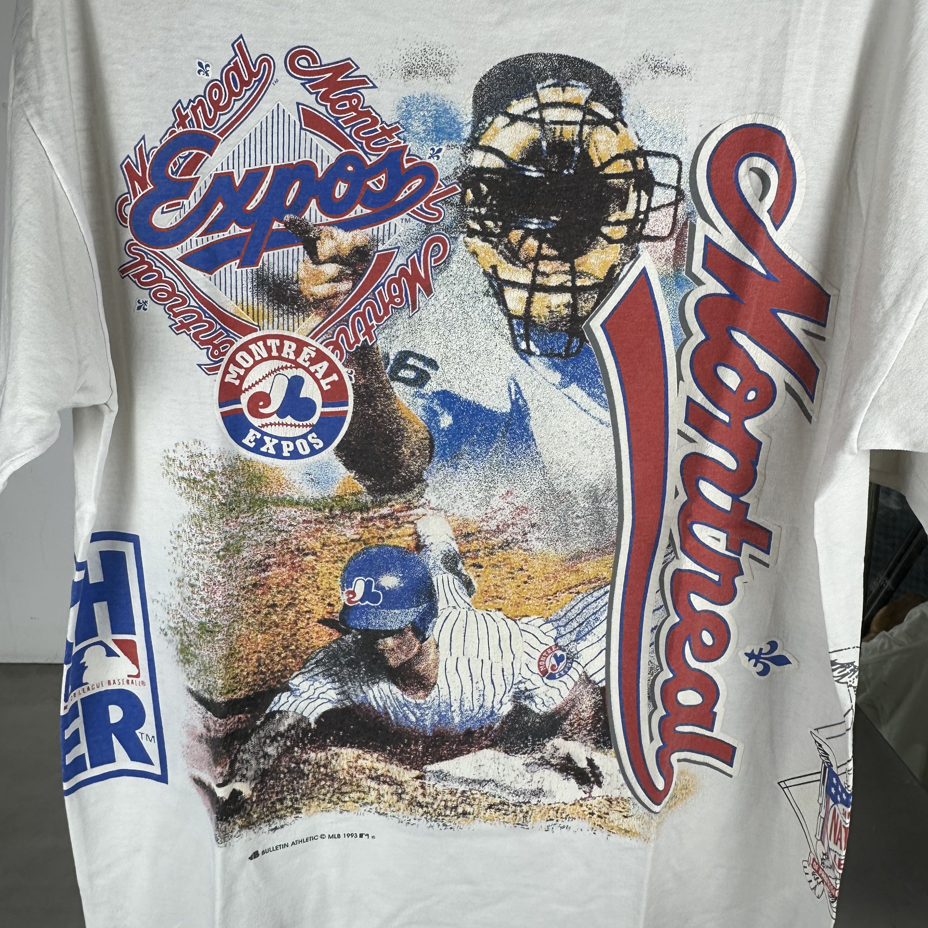 Vintage 1993 Montreal Expos MLB Bulletin Athletic AOP XL T-Shirt Size US XL / EU 56 / 4 - 2 Thumbnail