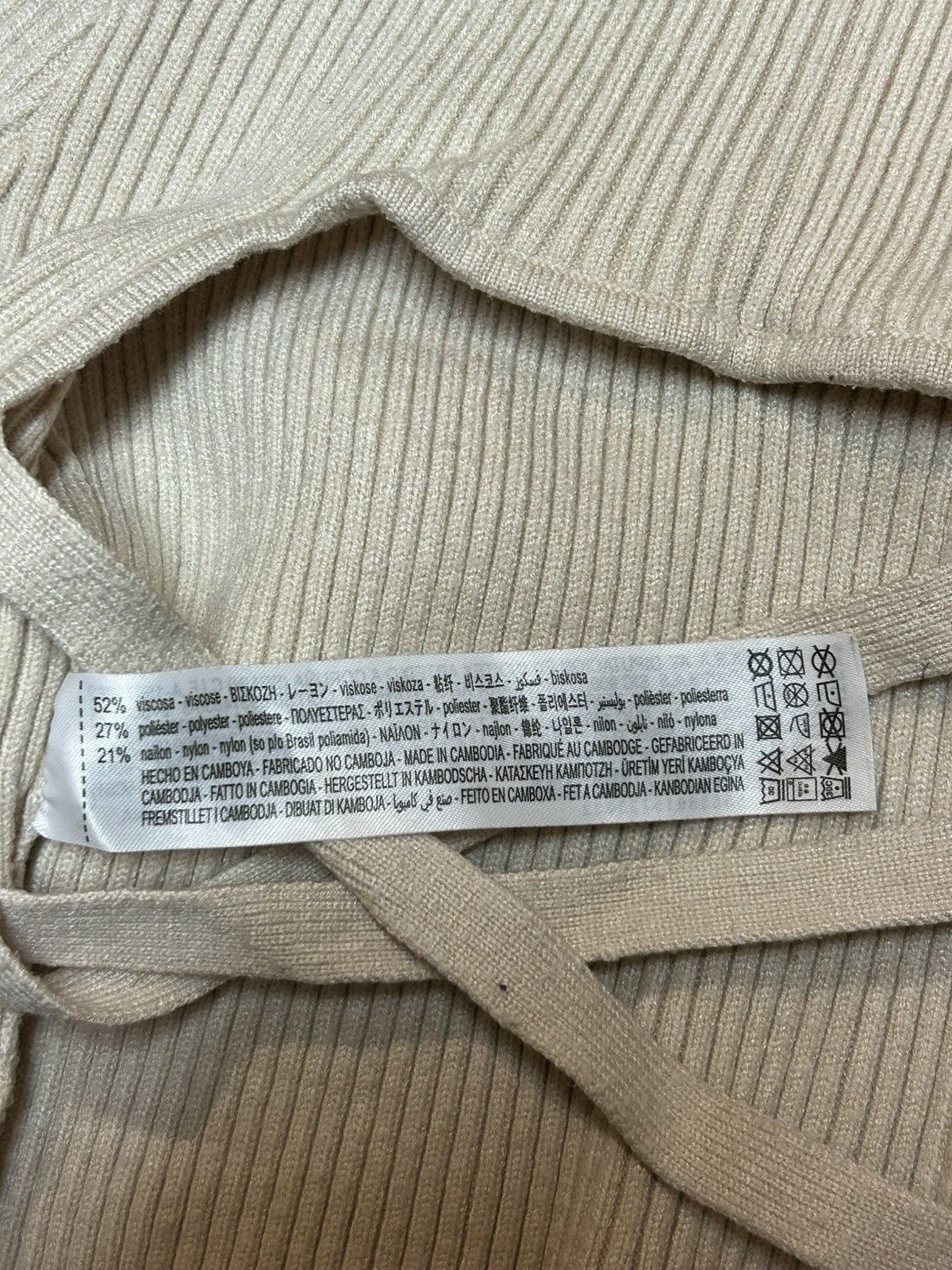 Zara Zara cream colored mock neck lace up open back top Size S / US 4 / IT 40 - 4 Thumbnail