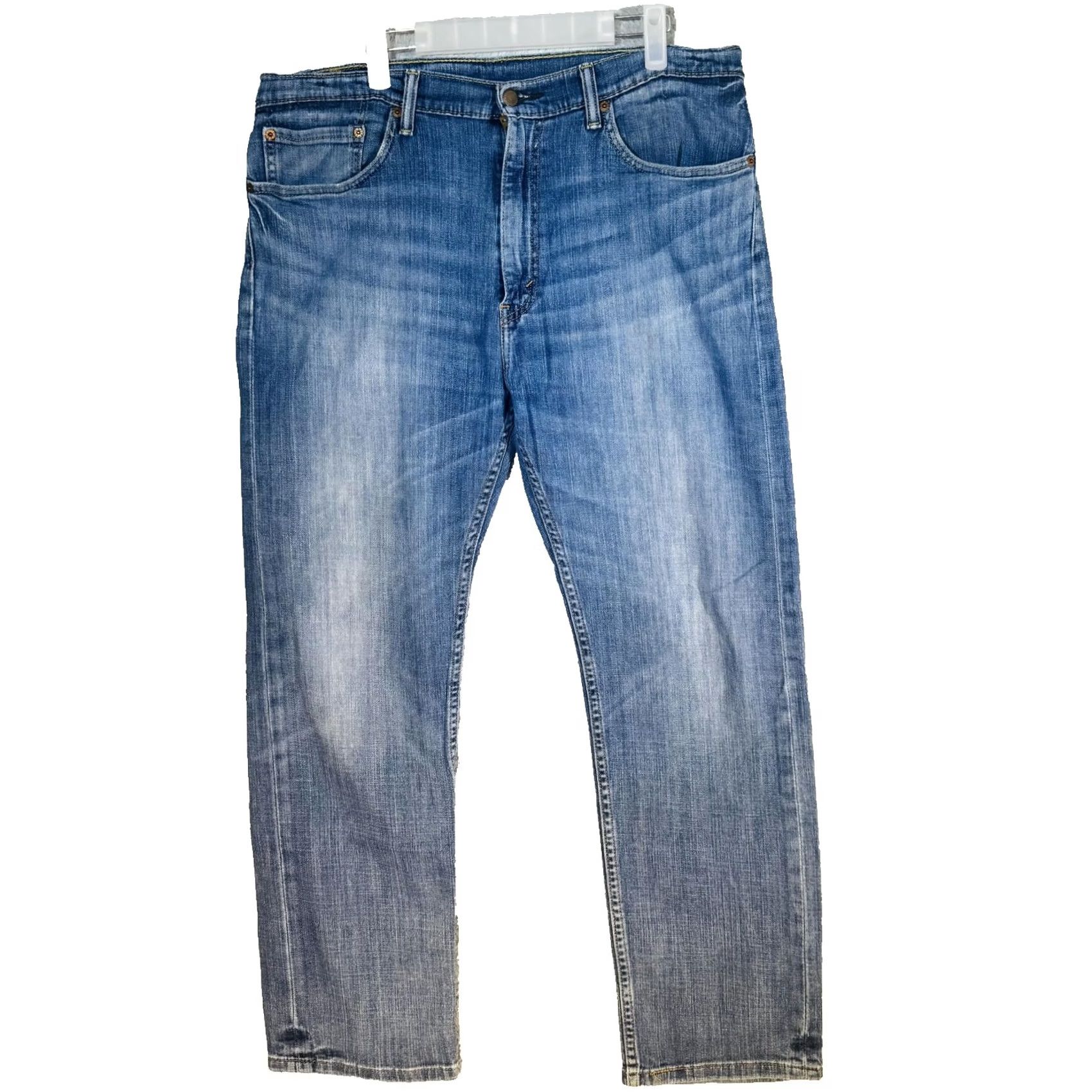 Levi's Levis 505 Jeans Mens 36x30 Blue Light Wash Straight Denim Zip Fly Regular Fit Size US 36 / EU 52 - 5 Thumbnail