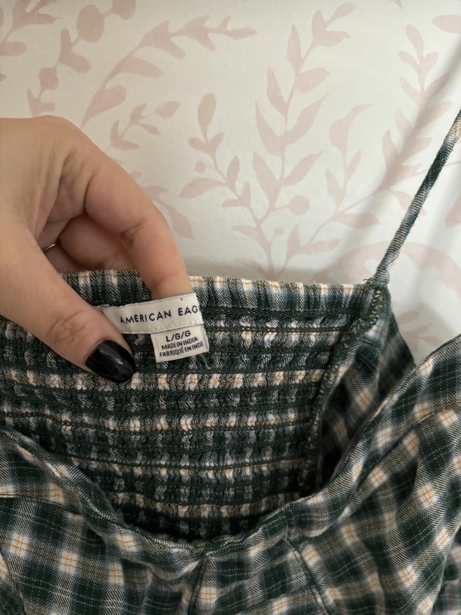 American Eagle Outfitters Grunge American Eagle Green Gingham Dress Size L / US 10 / IT 46 - 4 Thumbnail