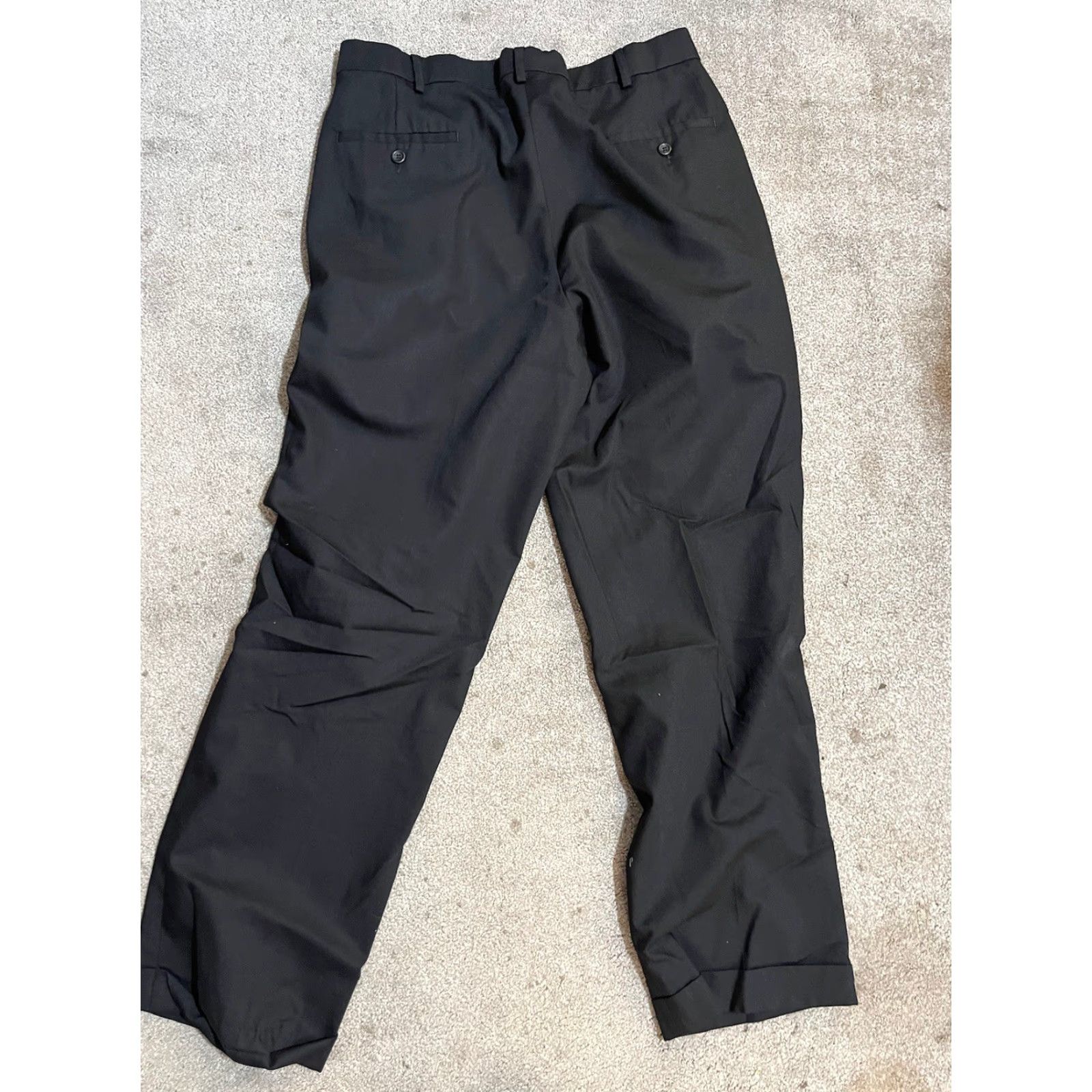 Dockers DOCKERS Premium Pleated Dress Black Pants 36x32 Relaxed Fit Polyester Wool Pants Men Regular 36 Black Pleated Straight 36x32 Dockers Premium Mens Size US 36 / EU 52 - 3 Thumbnail