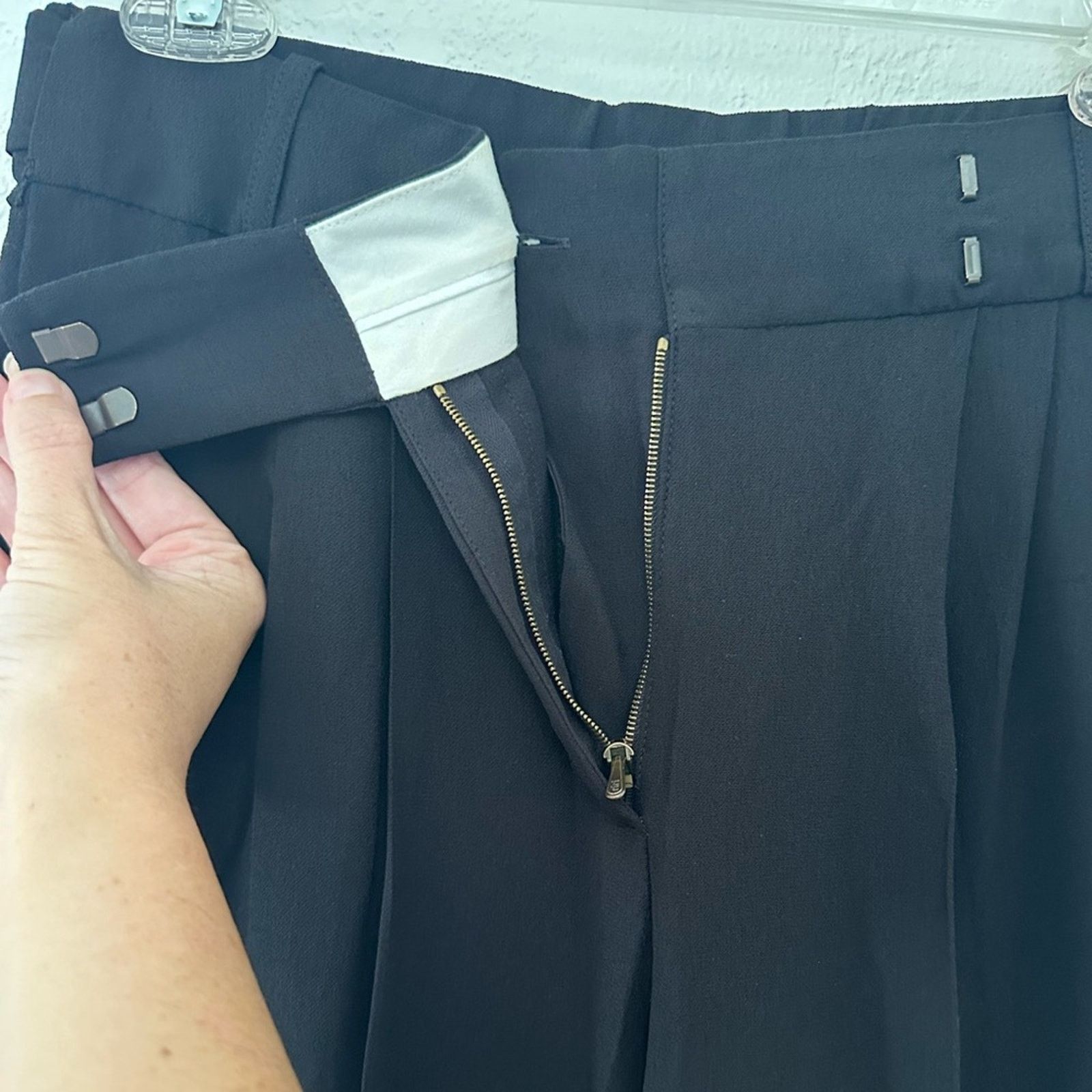 Nina Ricci FW11 Silk Wide leg Trousers Black FR 36 US 4 High rise Pleat Size 26" / US 2 / IT 38 - 8 Thumbnail