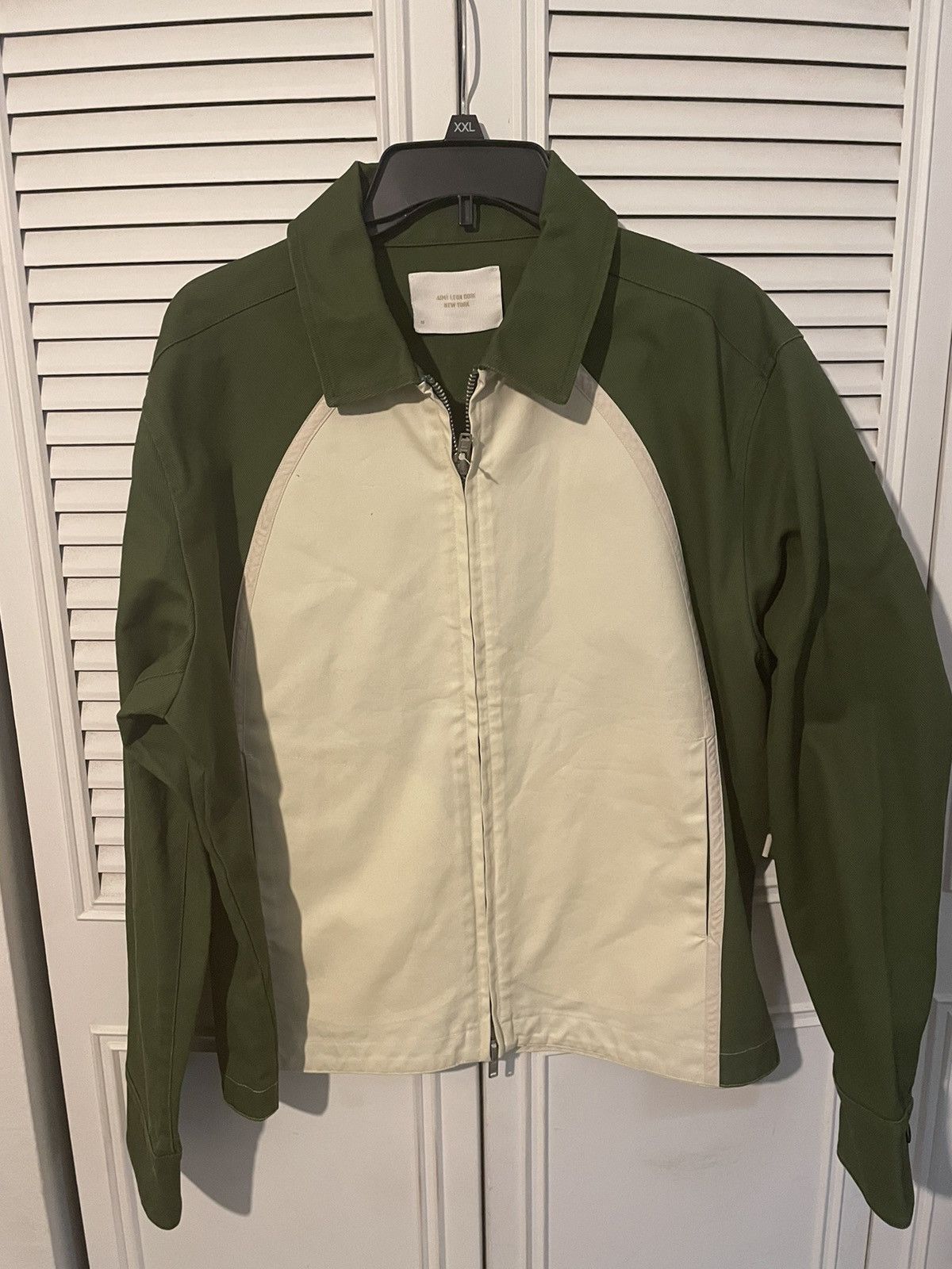 image of Aime Leon Dore Angler Jacket Green in Green/White, Men's (Size Medium)