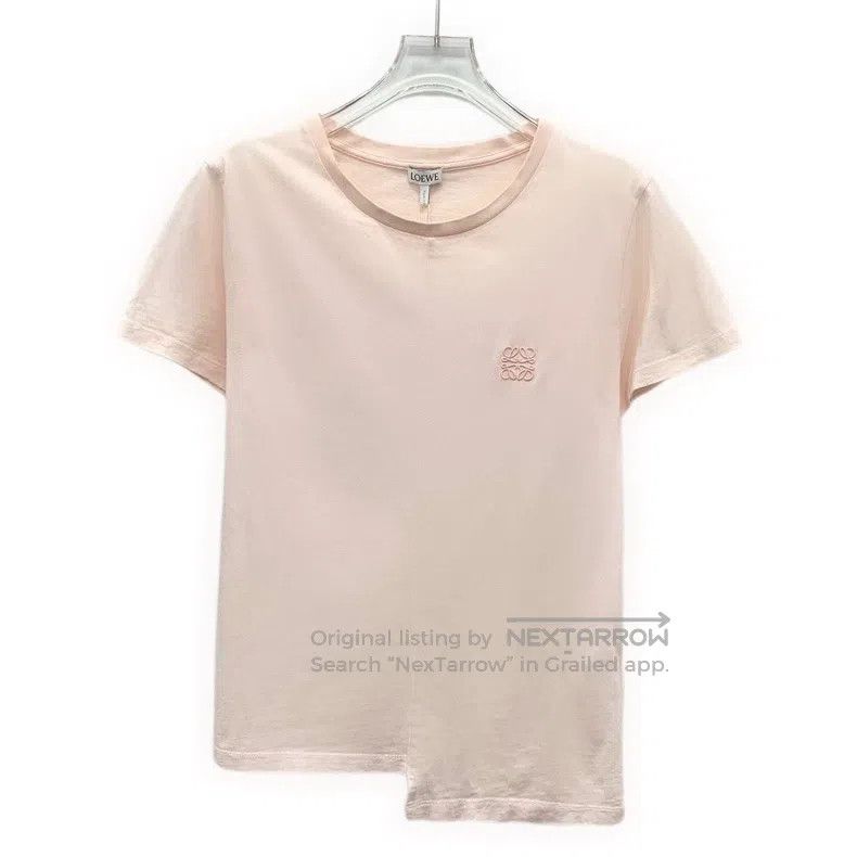 Loewe Loewe Light Pink Logo Embroidered Cotton Crewneck T-Shirt Size M / US 6-8 / IT 42-44 - 1 Thumbnail