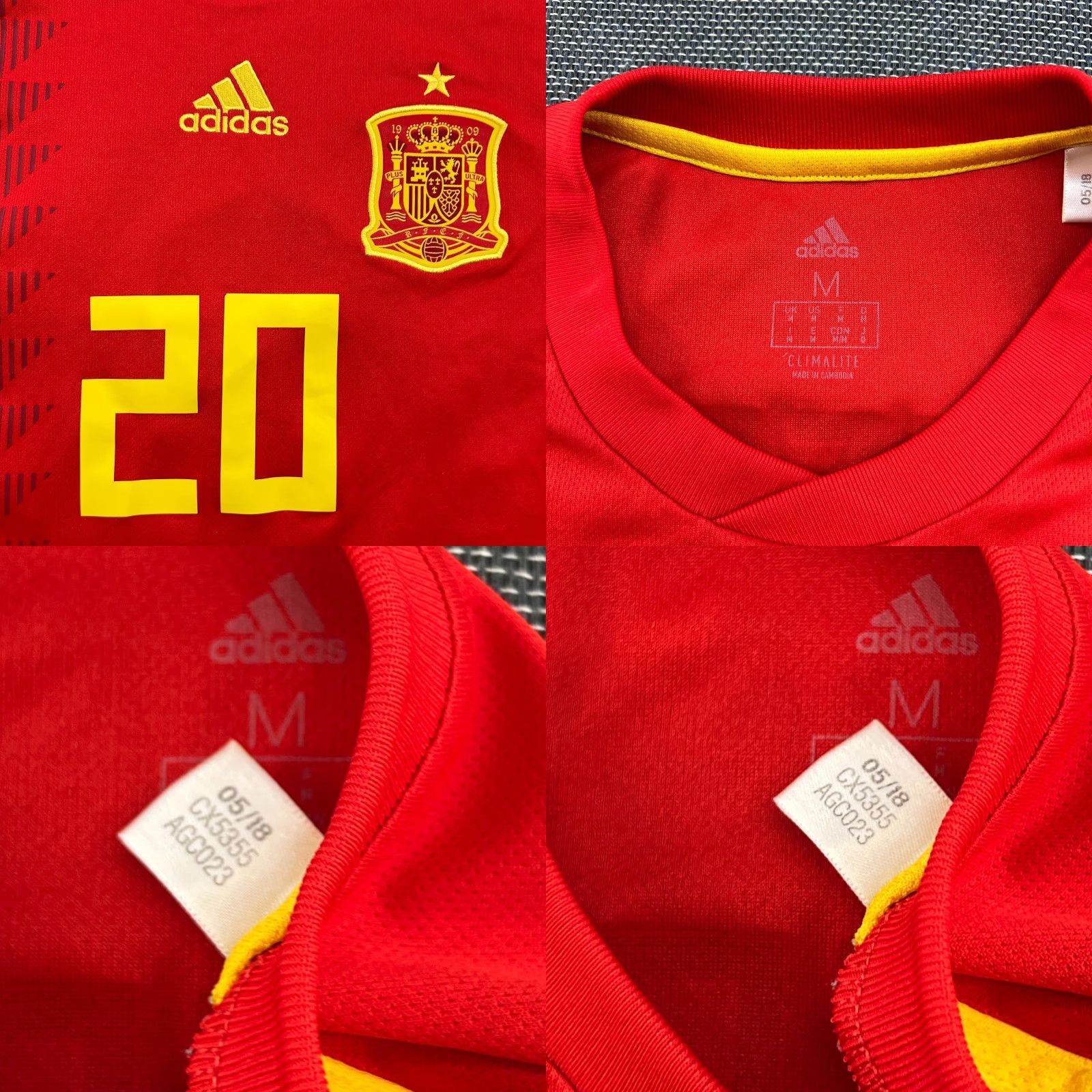 Adidas adidas Spain 2018 2019 Home Marco Asensio Football Jersey Mens XL Red Shirt Jersey Short Sleeve Athletic Moistu re Wicking Quick Dry Soccer Size US XL / EU 56 / 4 - 9 Thumbnail