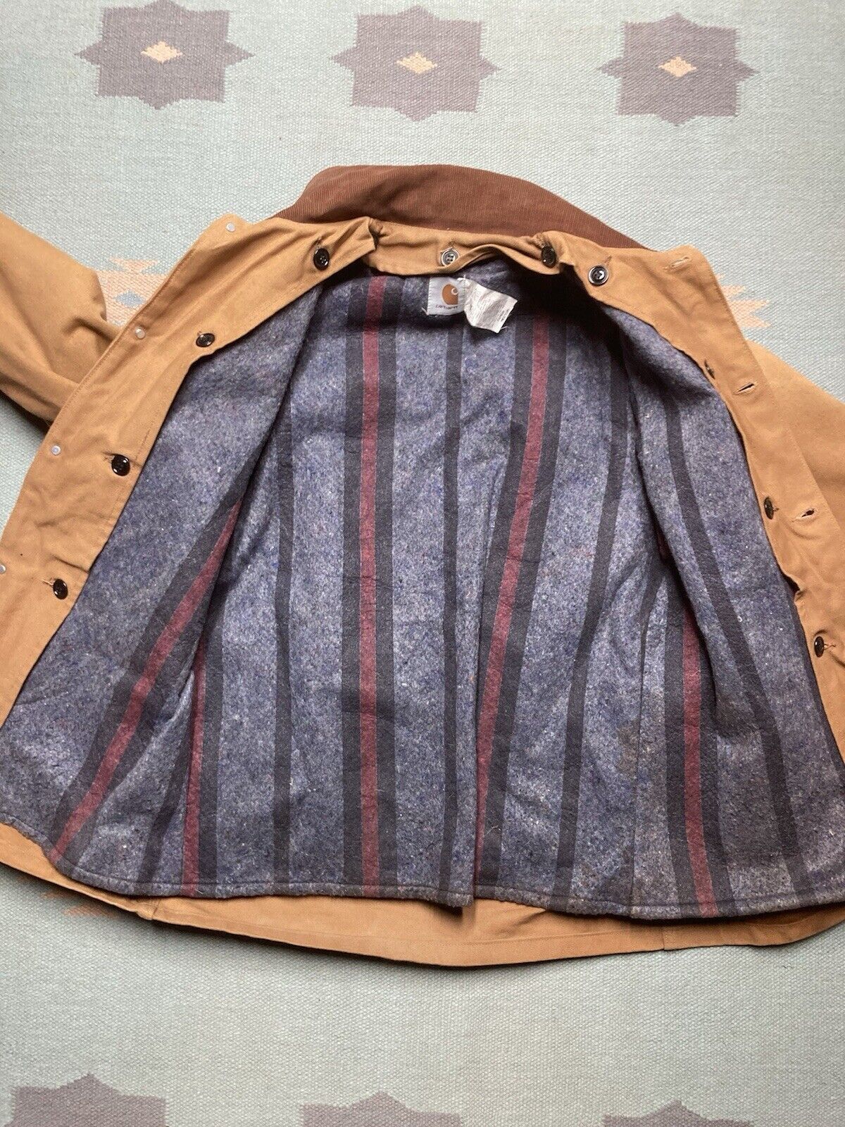Carhartt × Vintage Vtg carhartt canvas jacket CB950 hunting coat hi vis blaze M Size US M / EU 48-50 / 2 - 7 Thumbnail