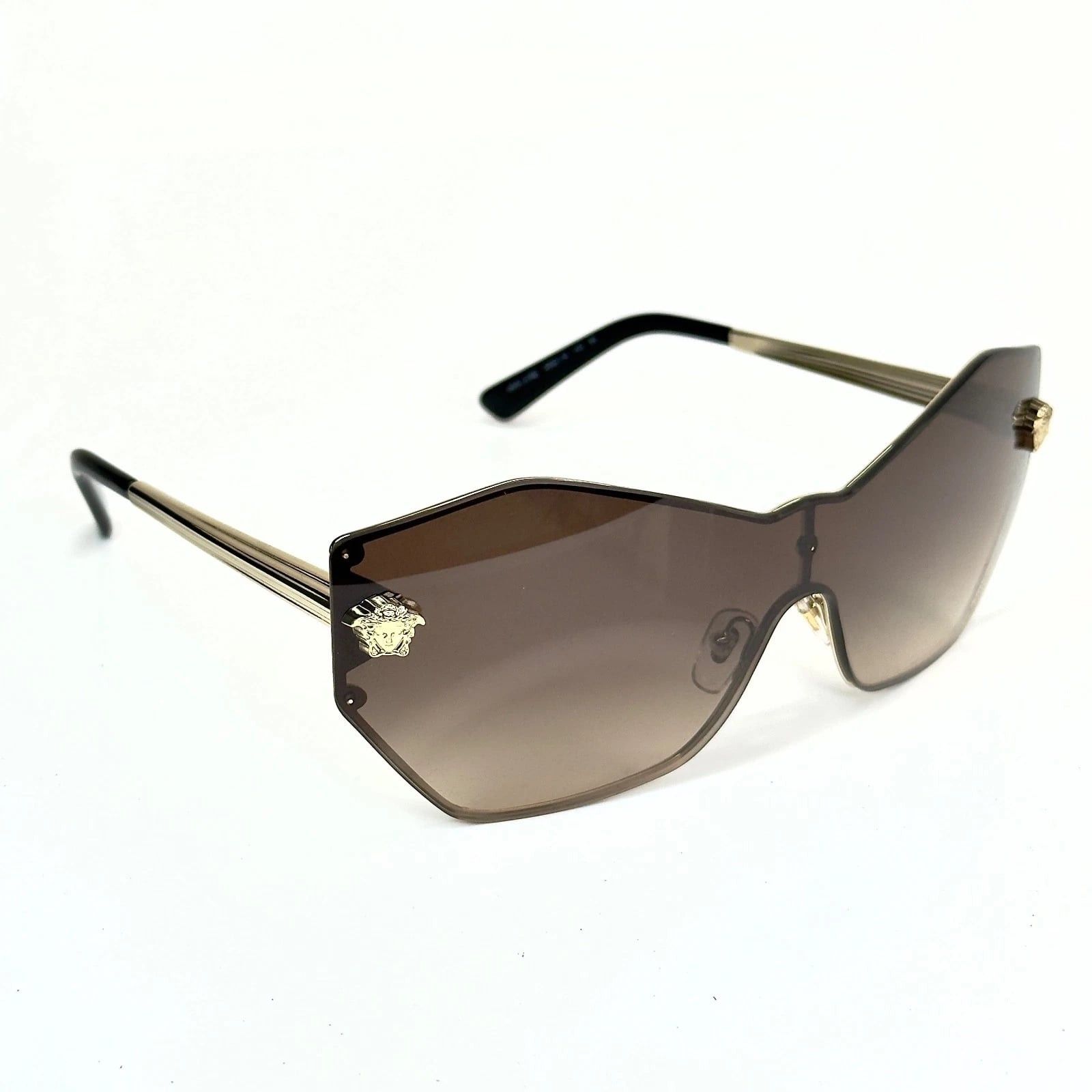 Versace VERSACE VE2182 GLAM Stud Medusa Head 2182 Brown Sunglasses Size ONE SIZE - 8 Thumbnail