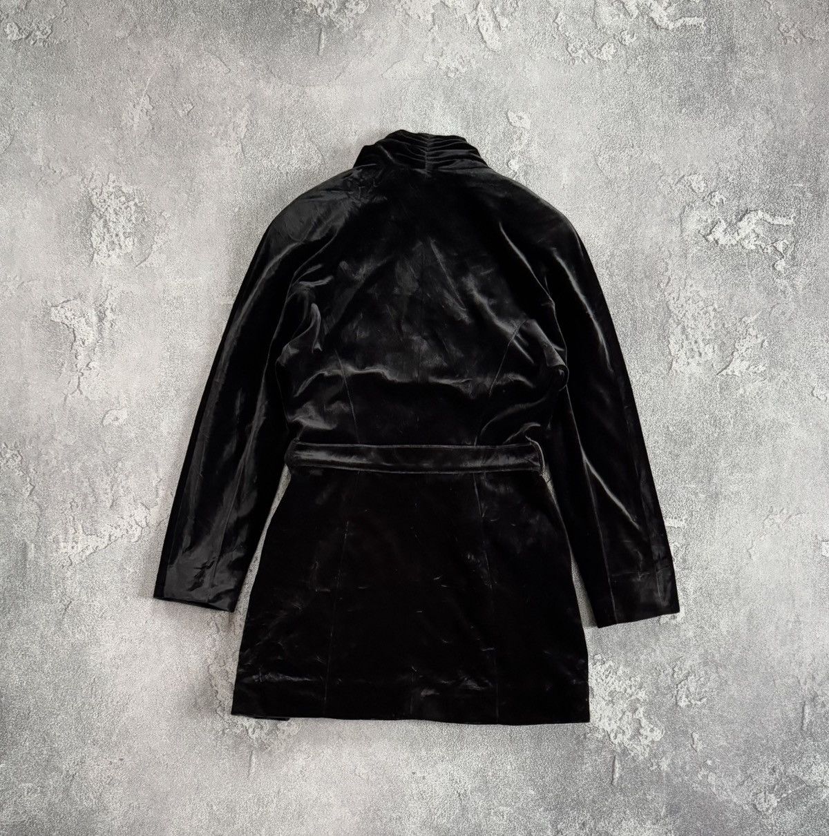 Mugler × Thierry Mugler MUGLER M/L velour velvet jacket blazer + belt vintage coat Size M / US 6-8 / IT 42-44 - 14 Thumbnail