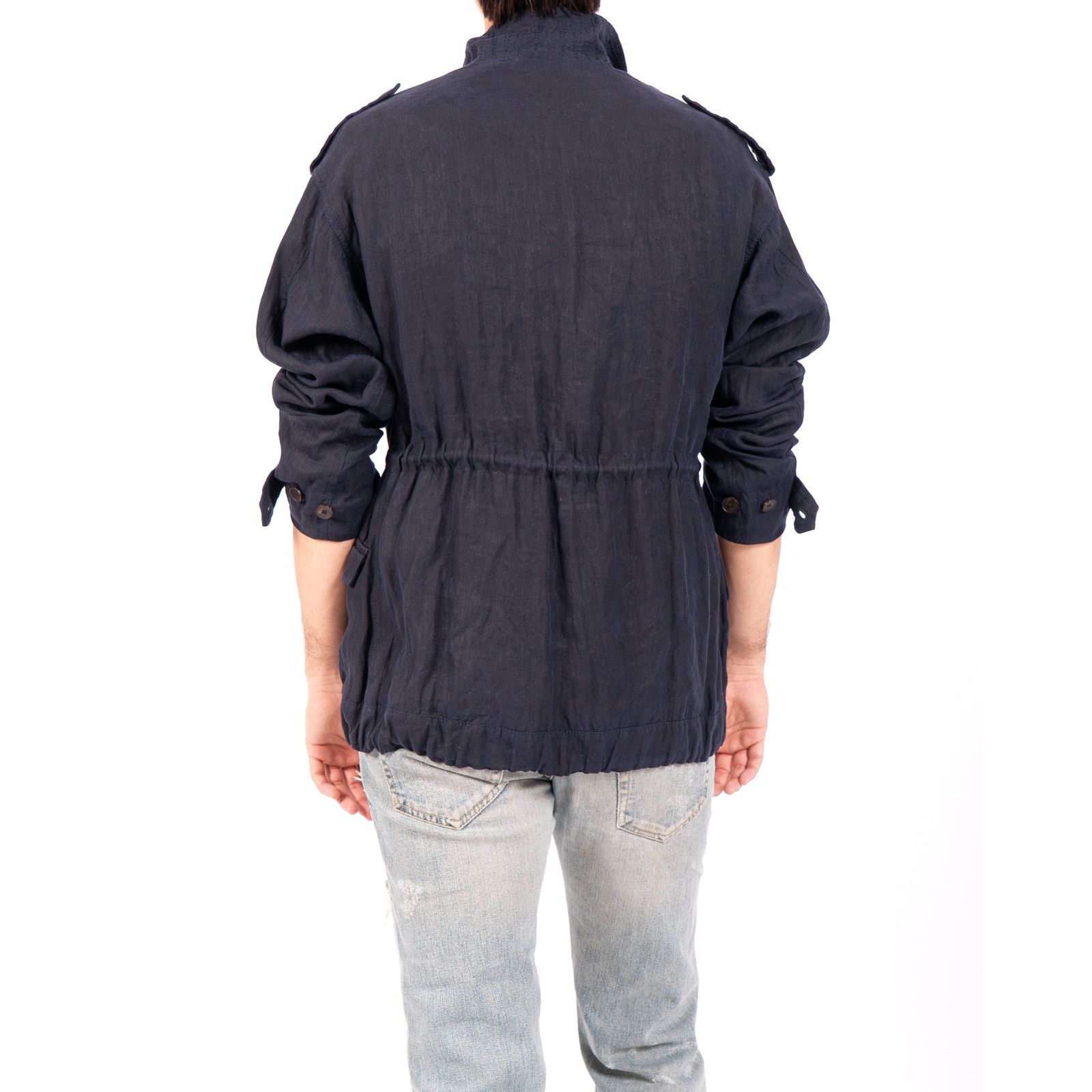 Haider Ackermann SS16 Embroidered Safari Jacket in Indigo Cotton Size US XS / EU 42 / 0 - 4 Thumbnail
