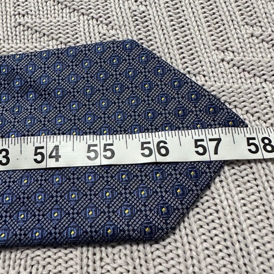Saks Fifth Avenue Saks Fifth Avenue navy blue geometric Italian silk tie Size ONE SIZE - 4 Thumbnail