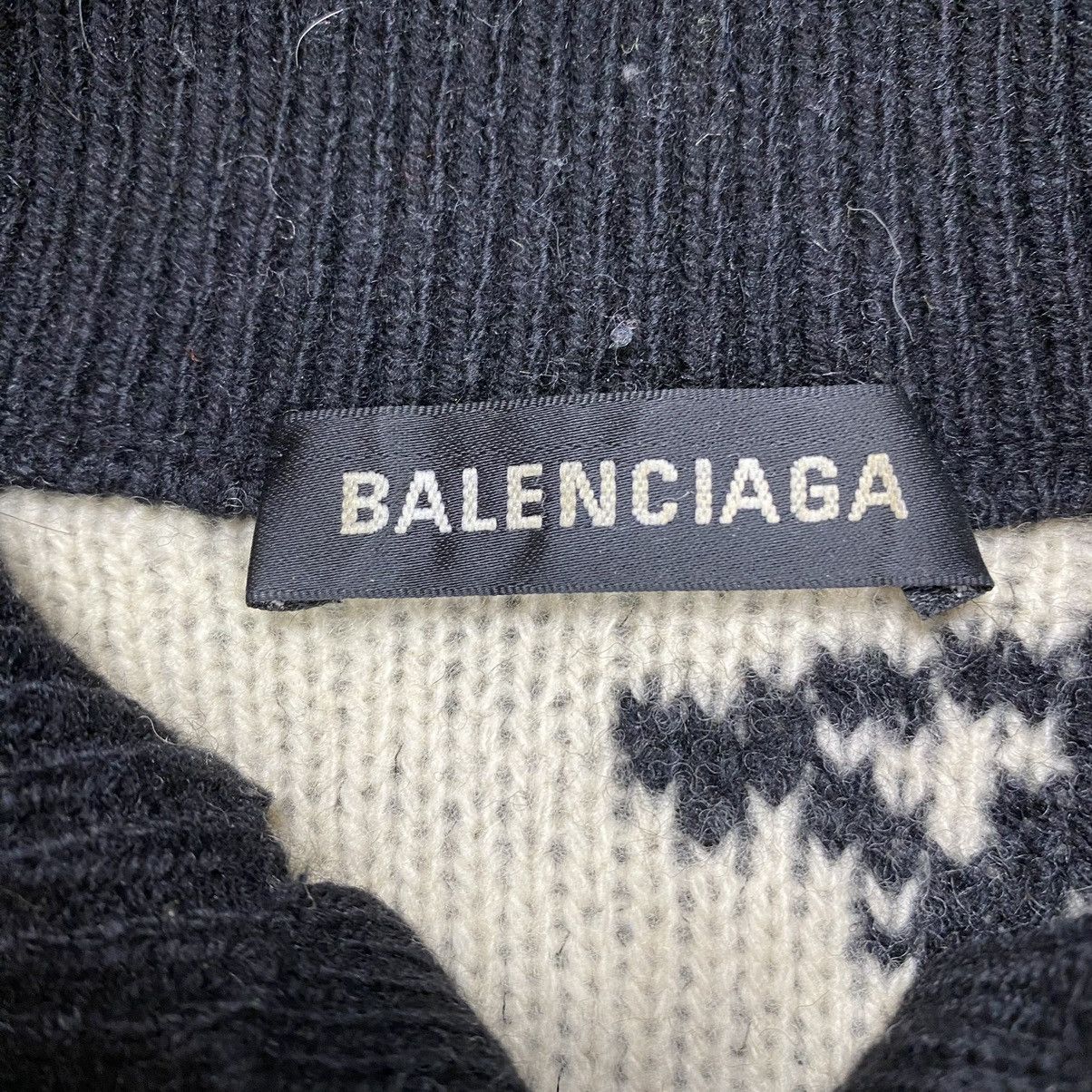 Balenciaga Balenciaga Halfzip Intarsia Logo Oversized Knitwear Size US S / EU 44-46 / 1 - 7 Thumbnail