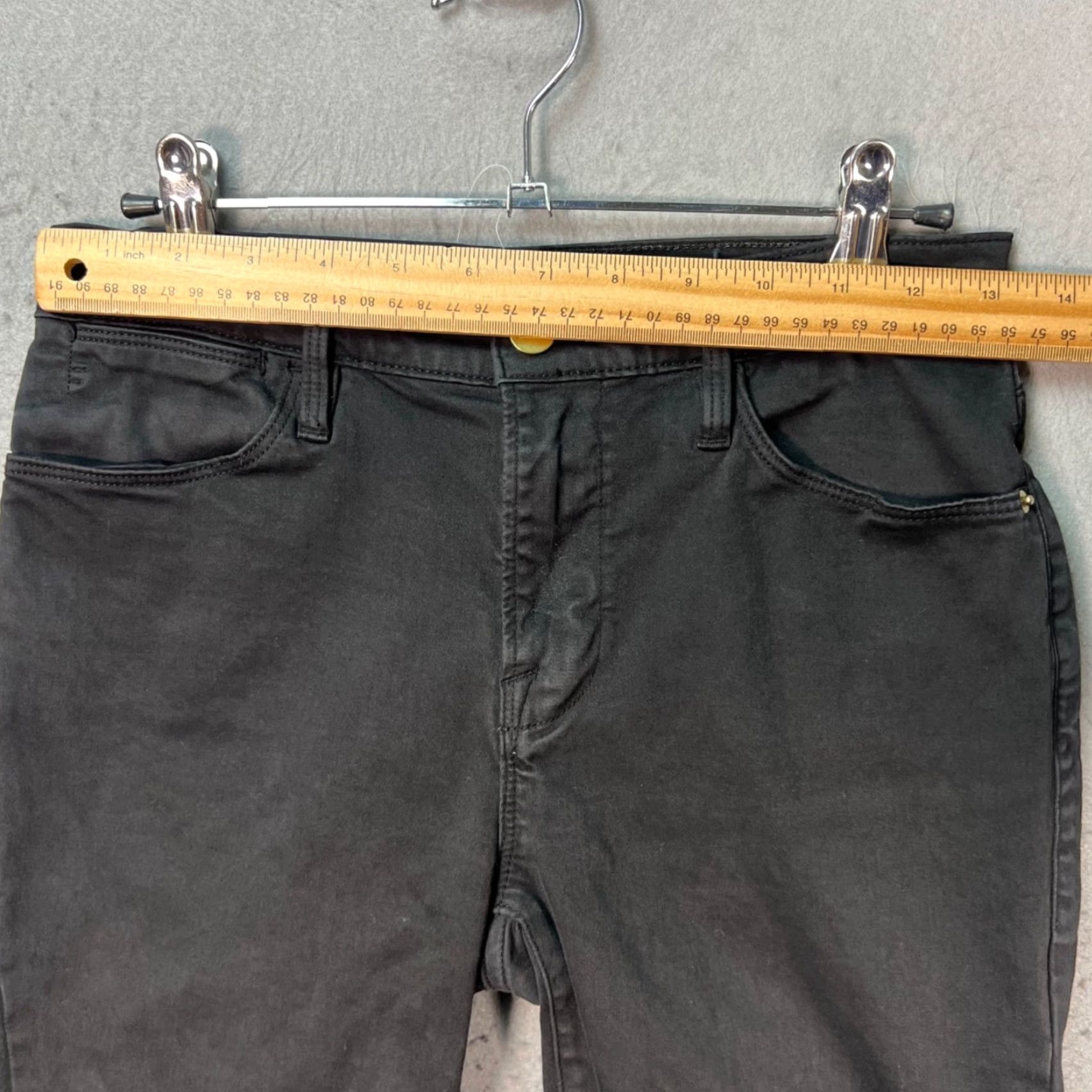 Frame VINTAGE FRAME Womens Size 26 Ali High Rise Cigarette Noir Coated Black Skinny Jeans Size 26" / US 2 / IT 38 - 6 Thumbnail