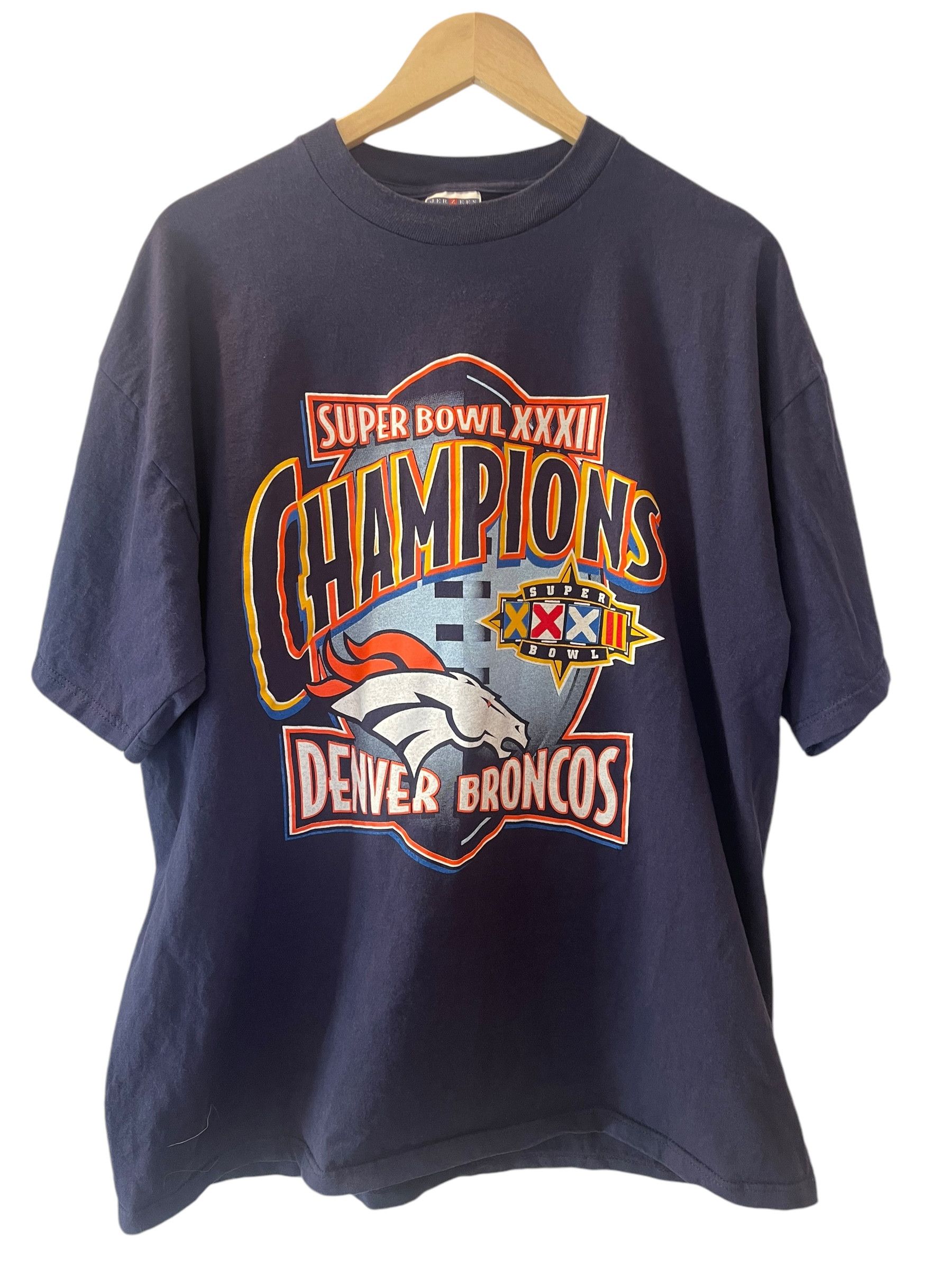 Jerzees × NFL × Vintage Vintage Denver Broncos Super Bowl XXXII Champions T-shirt Size US XL / EU 56 / 4 - 1 Thumbnail