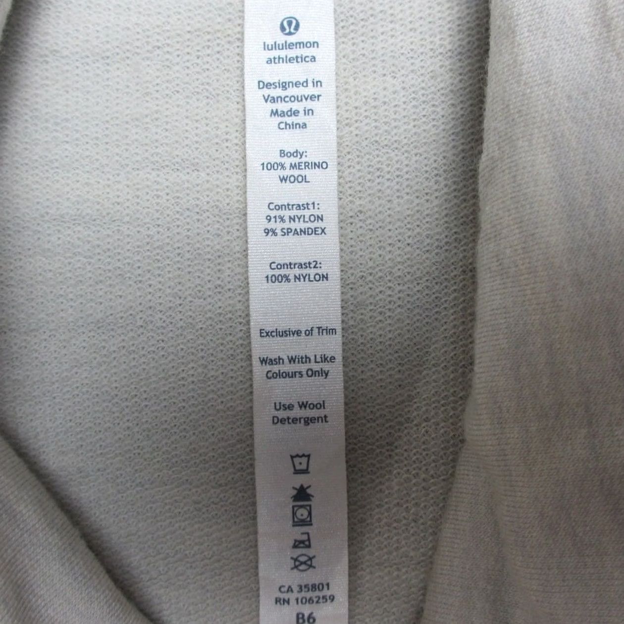Lululemon Lululemon Sweatshirt Womens Beige 6 Pitter Patter Merino Wool Pullover Running Top Casual Activewear Womens Beige 6 Size M / US 6-8 / IT 42-44 - 4 Thumbnail