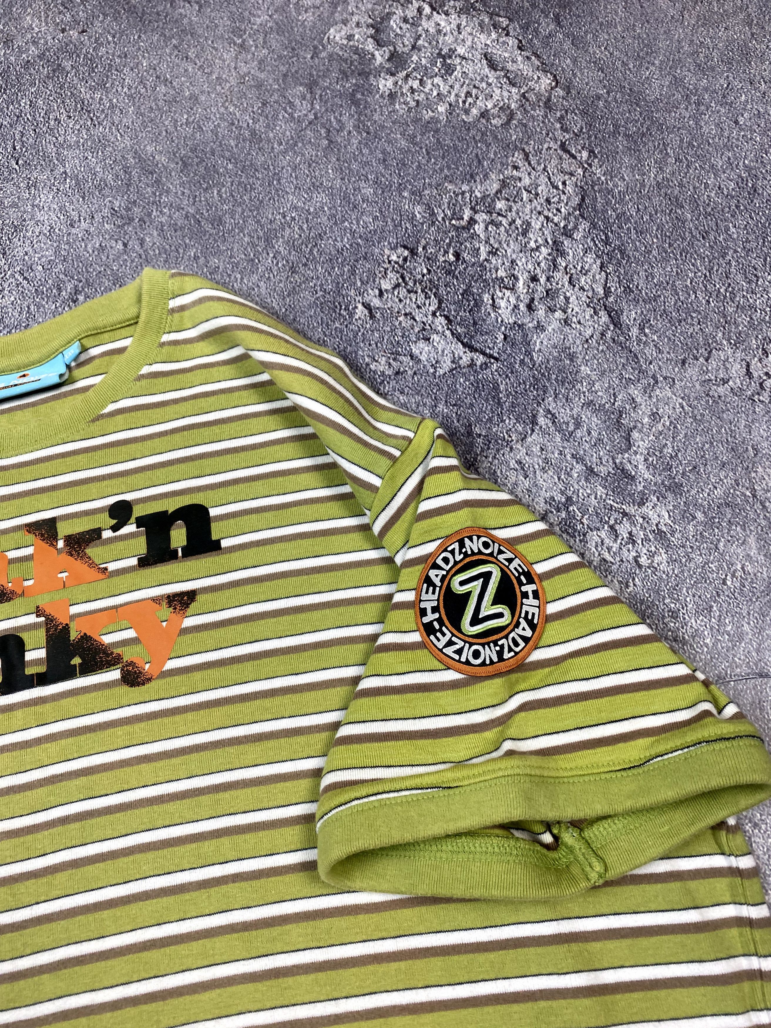 Beauty Beast × If Six Was Nine Y2K Freak`n Funky Stripe Green T-shirt Vintage 00s Size US XL / EU 56 / 4 - 5 Thumbnail