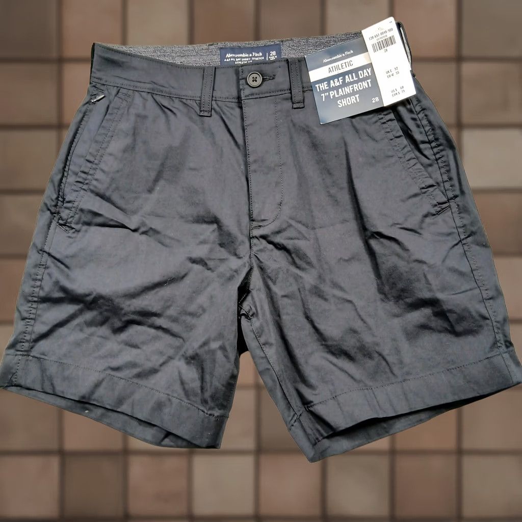 Abercrombie & Fitch Abercrombie & Fitch All Day 7" Plainfront Short Mens 28 Black NWT Size US 28 / EU 44 - 1 Thumbnail