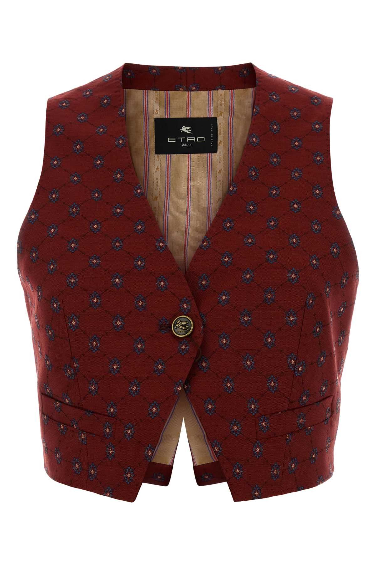 Etro Embroidered Wool Blend Vest Size M / US 6-8 / IT 42-44 - 1 Thumbnail