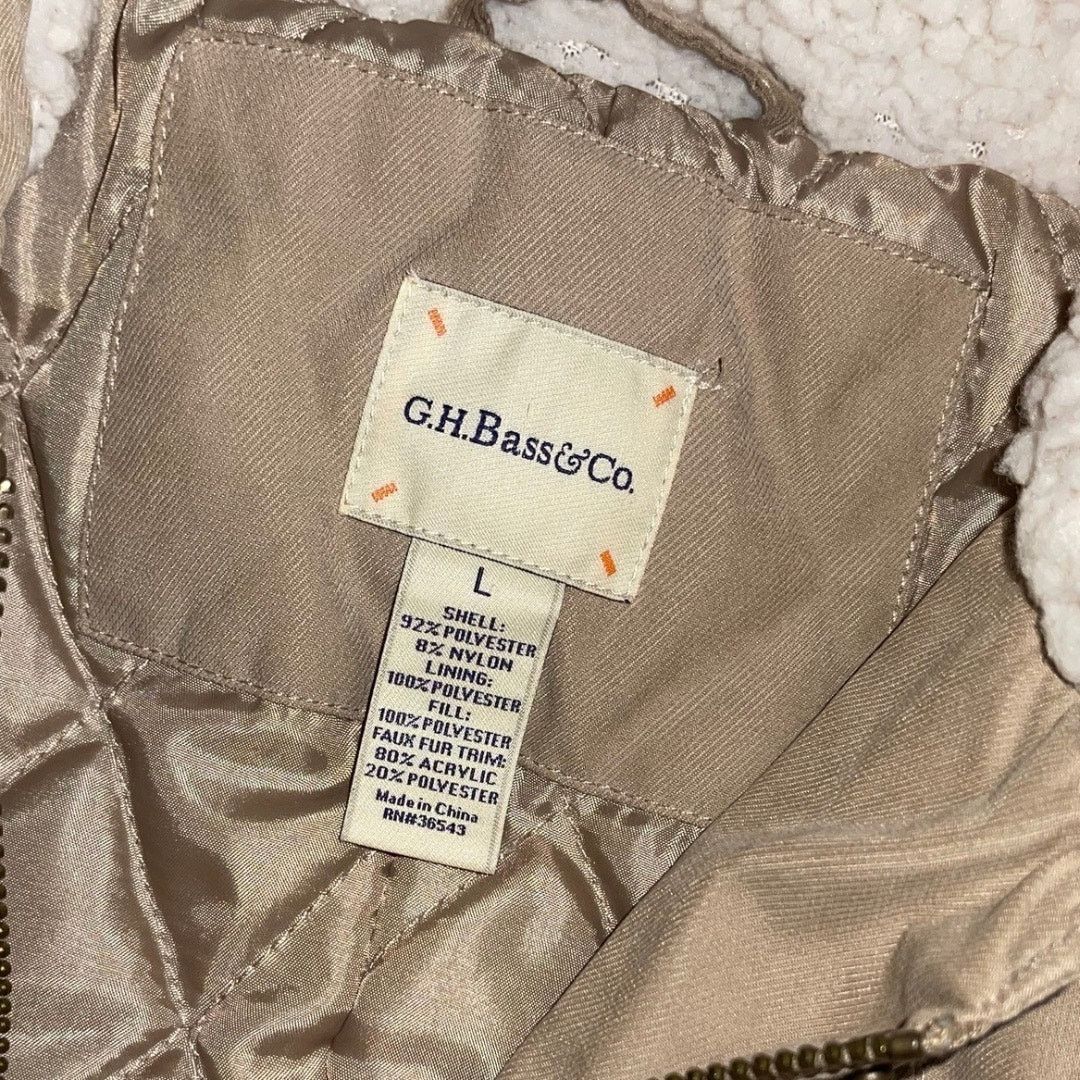 G.H. Bass & Co. Jacket Khaki Hooded Zip up Drawstring Jacket Large Gorpcore Size L / US 10 / IT 46 - 4 Thumbnail