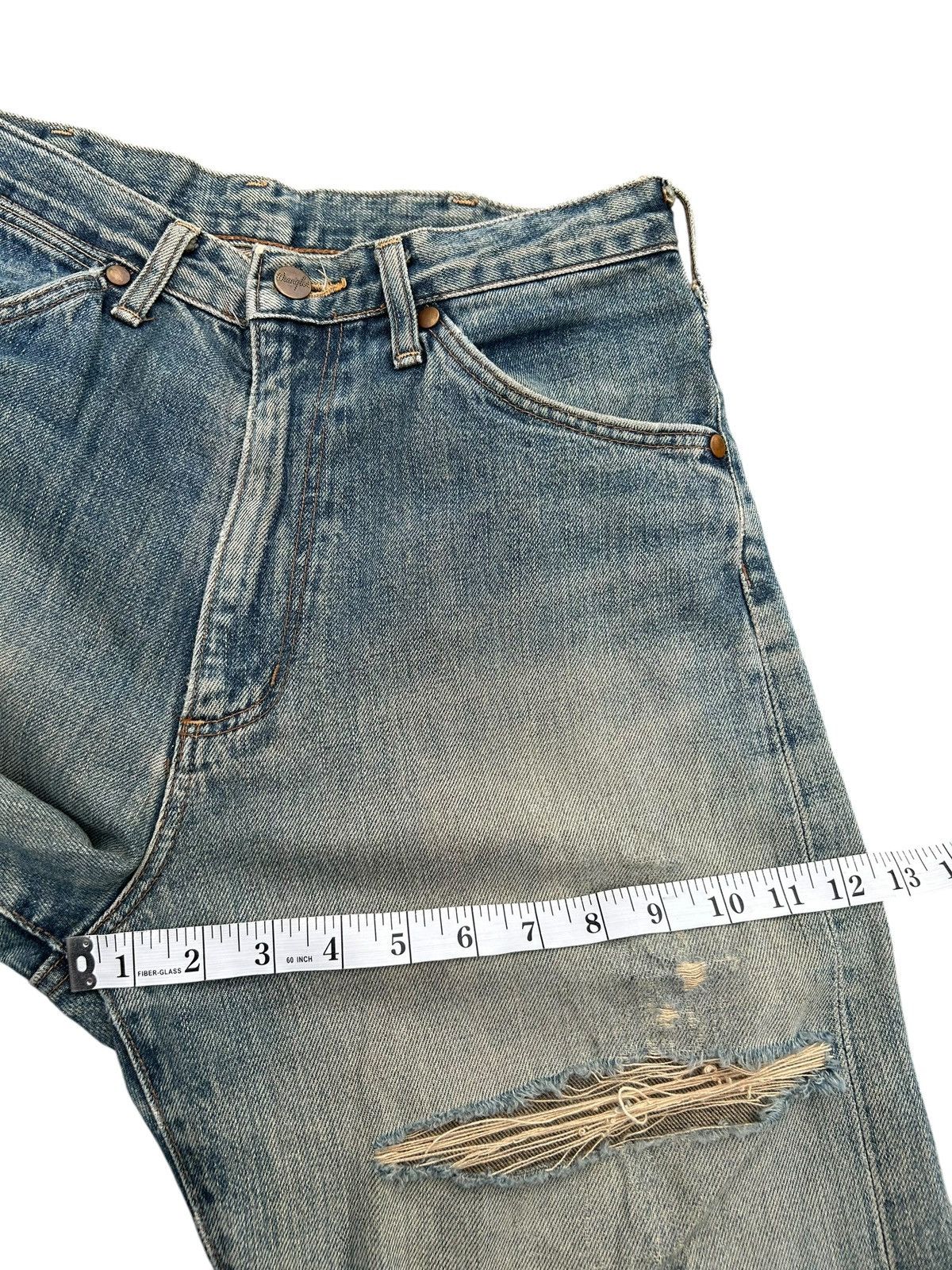 Kapital Vintage Wrangler Blue Bell Selvedge Thrashed Denim Jeans Size US 30 / EU 46 - 17 Thumbnail