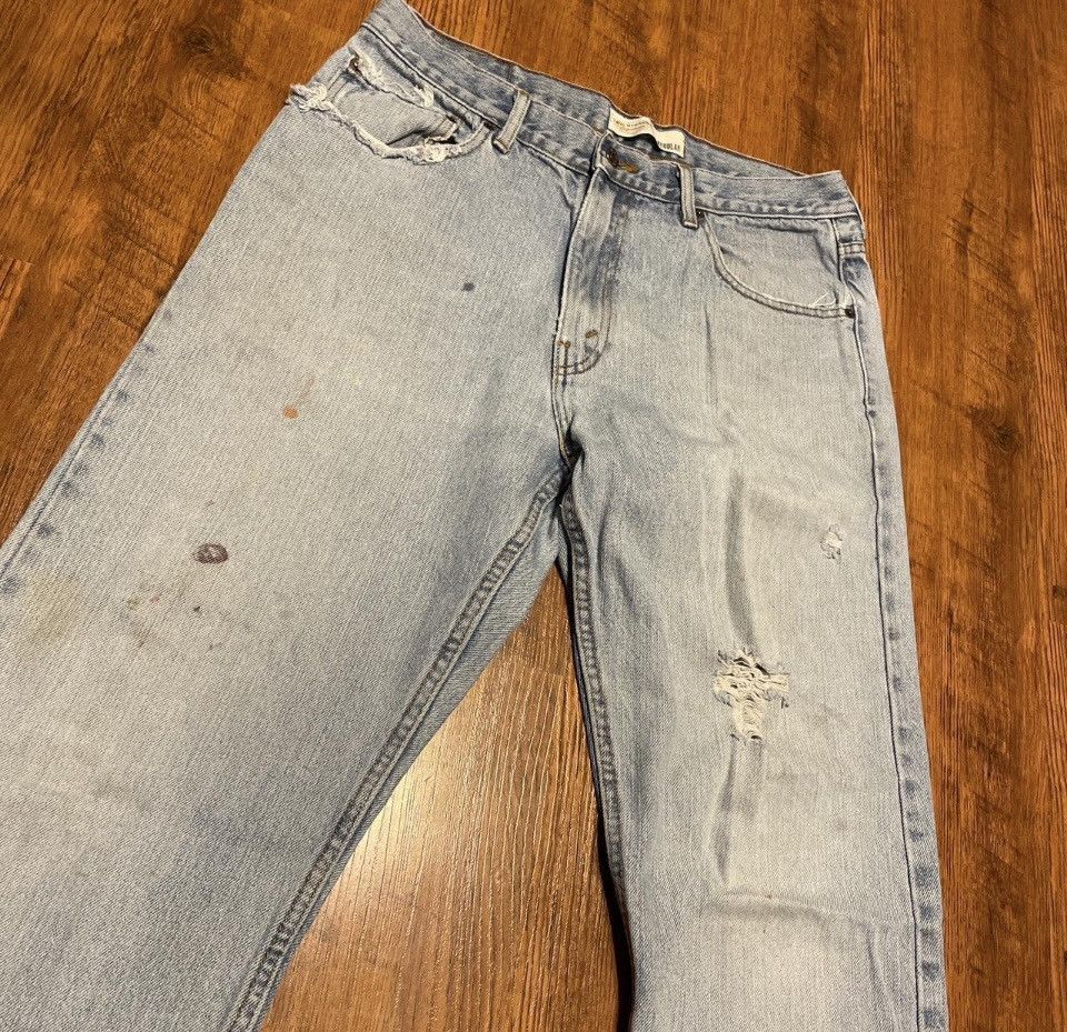Levi's Vintage Levi’s Straight Leg Light Wash Distressed Jeans Size US 34 / EU 50 - 4 Thumbnail