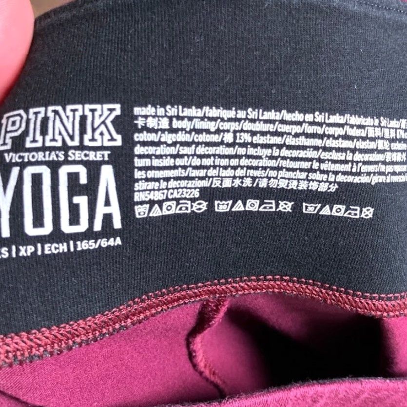 Vintage VINTAGE Victoria's Secret PINK Yoga Womens Pants Maroon Activewear Leggings XS Size 26" / US 2 / IT 38 - 4 Thumbnail