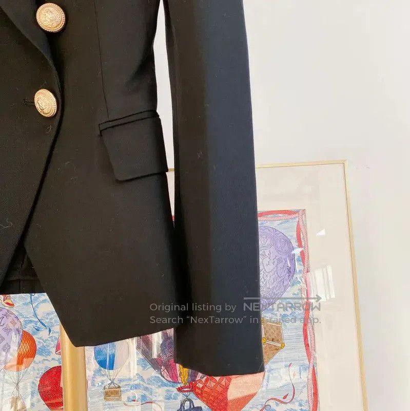 Balmain Balmain Black Fabric Women's Jacket in Size XS . Size XS / US 0-2 / IT 36-38 - 3 Thumbnail