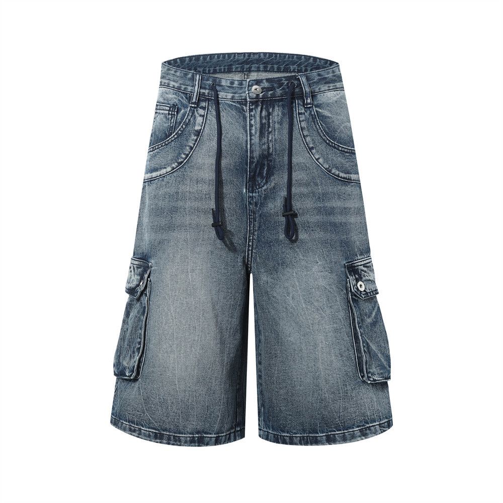 Vintage American Vintage Washed & Distressed Denim Cargo Shorts Size US 32 / EU 48 - 1 Thumbnail
