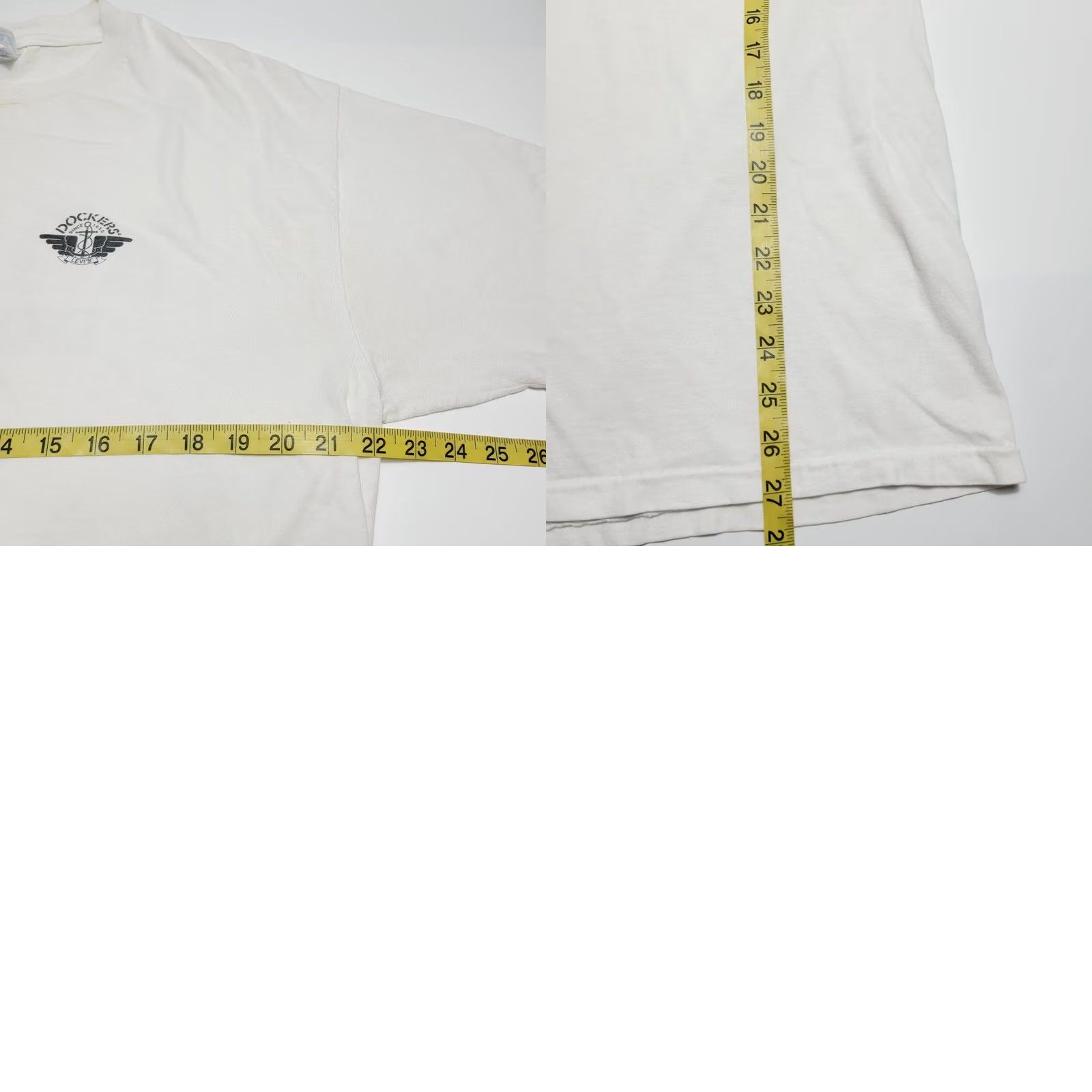 Hanes VINTAGE Dockers Khakis Promo T-Shirt Hanes Size XL White Crew Neck Short Sleeve Cotton Men United States USA Solid T-Shirt Mens Size US XL / EU 56 / 4 - 8 Thumbnail