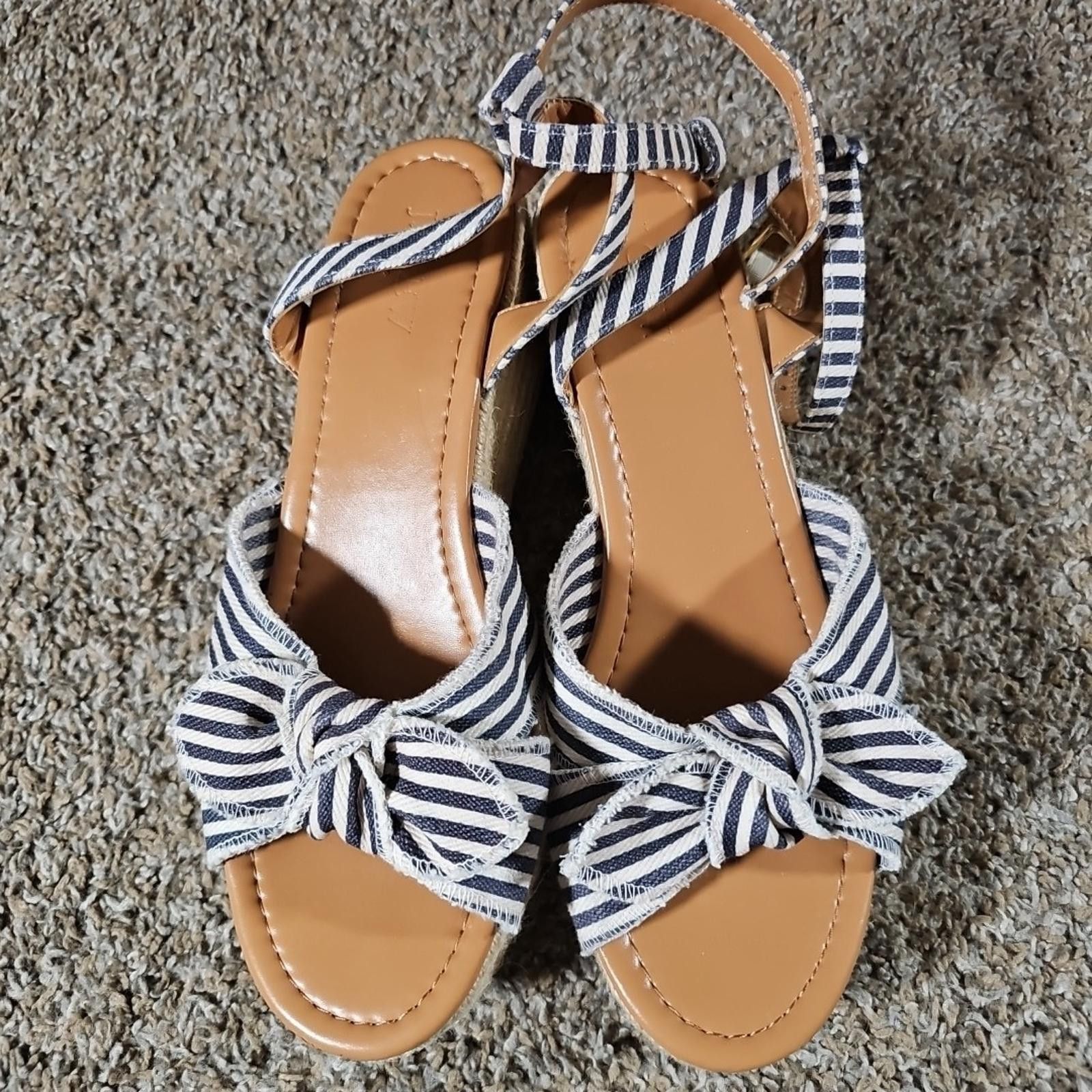 J.Crew J. Crew Sz 9 Seersucker Dockside Sisal Platform Shoes Size US 9 / IT 39 - 2 Thumbnail