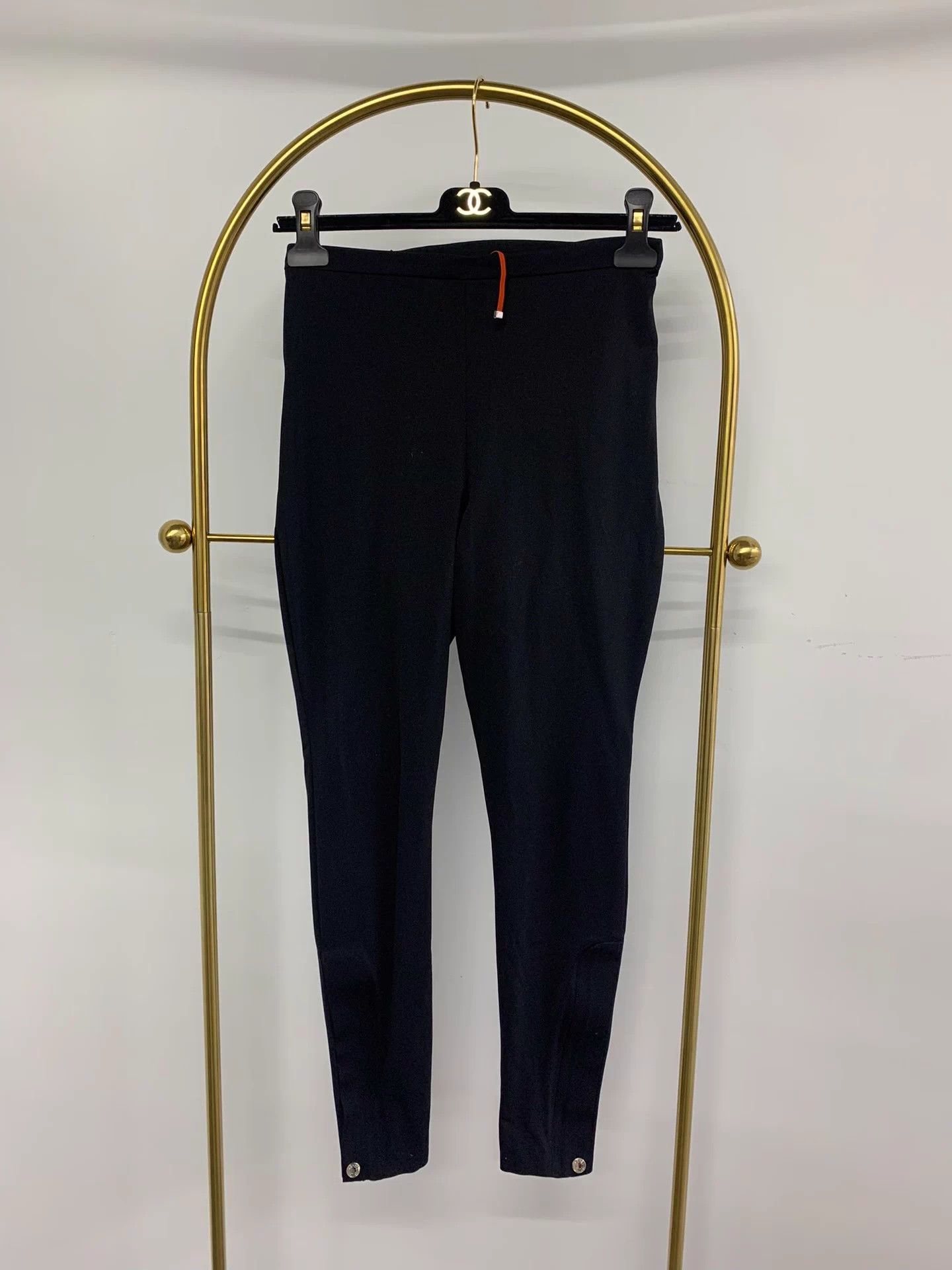 Hermes Hermes Black Riding Leggings XS New Size 24" / US 00 / IT 34 - 1 Thumbnail