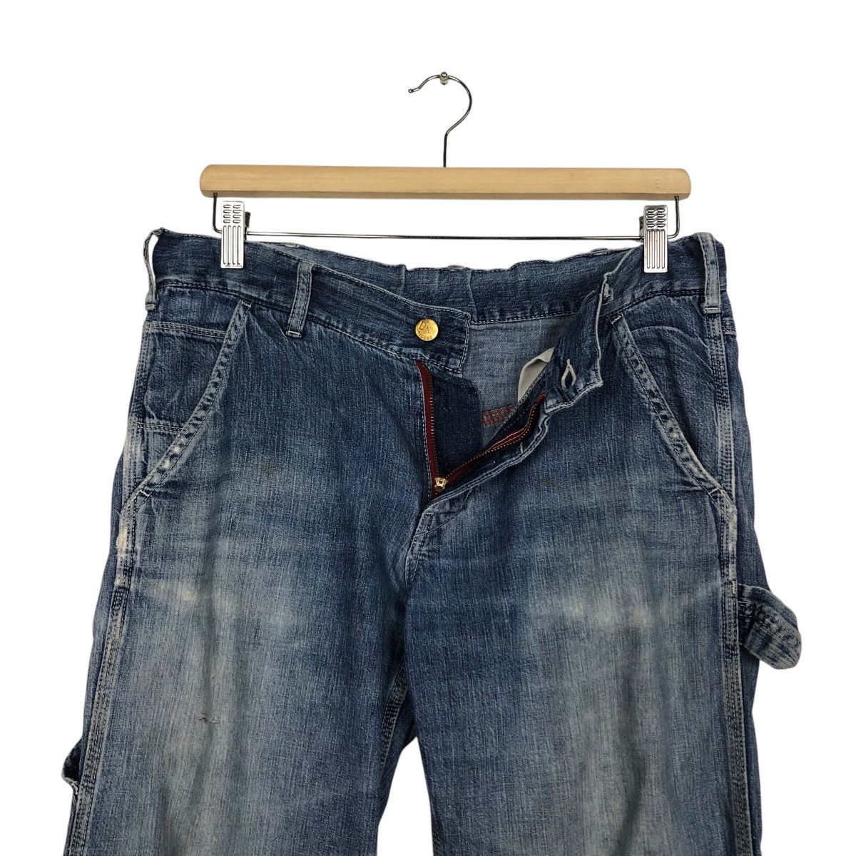 Japanese Brand × Vintage 📌Vintage Carpenter Denim Pants Worker Denim & Dungaree 92's Size US 32 / EU 48 - 18 Thumbnail