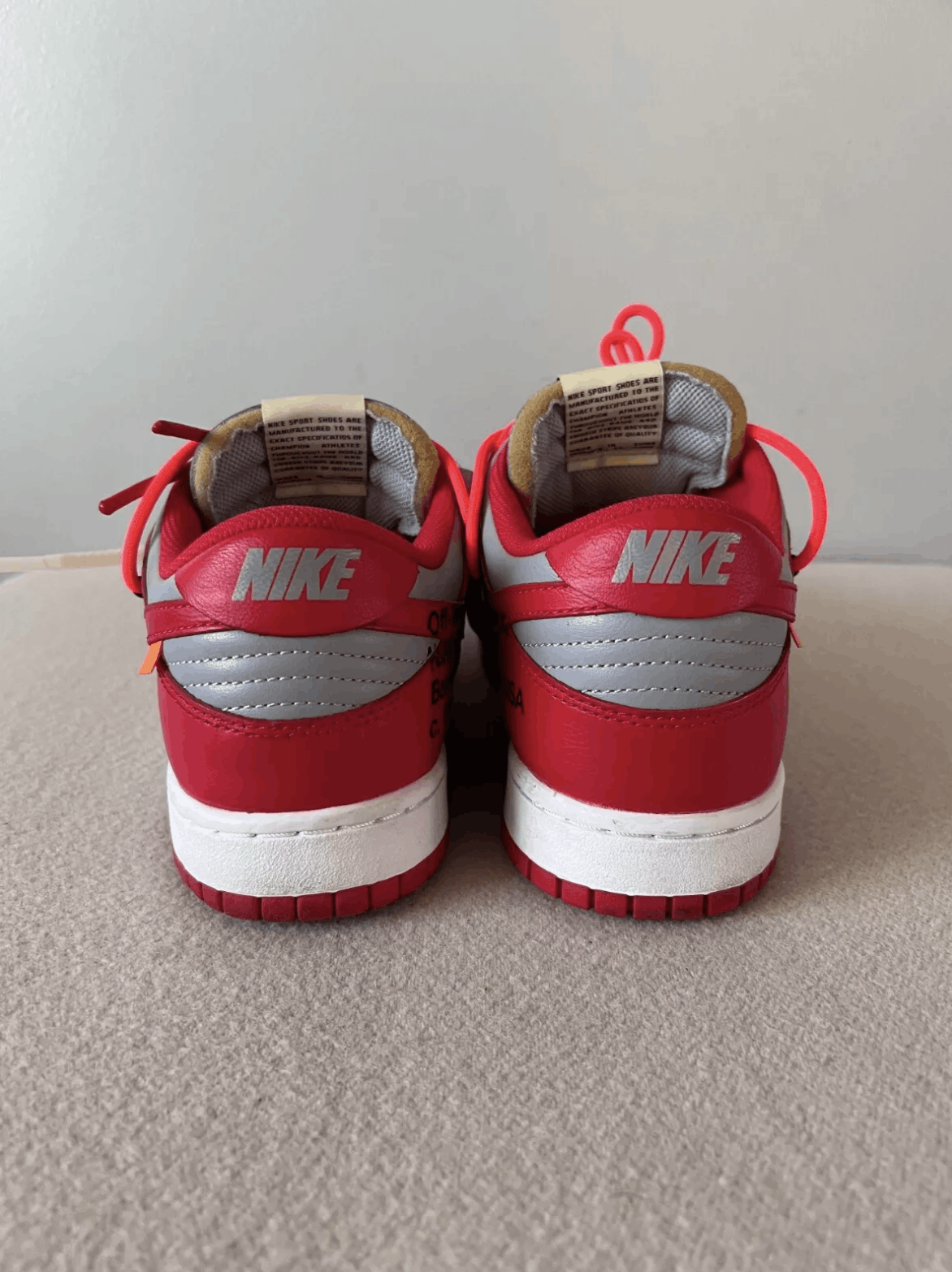 Nike × Off-White Off White Nike Dunk Low in University Red Size US 8.5 / EU 41-42 - 5 Thumbnail