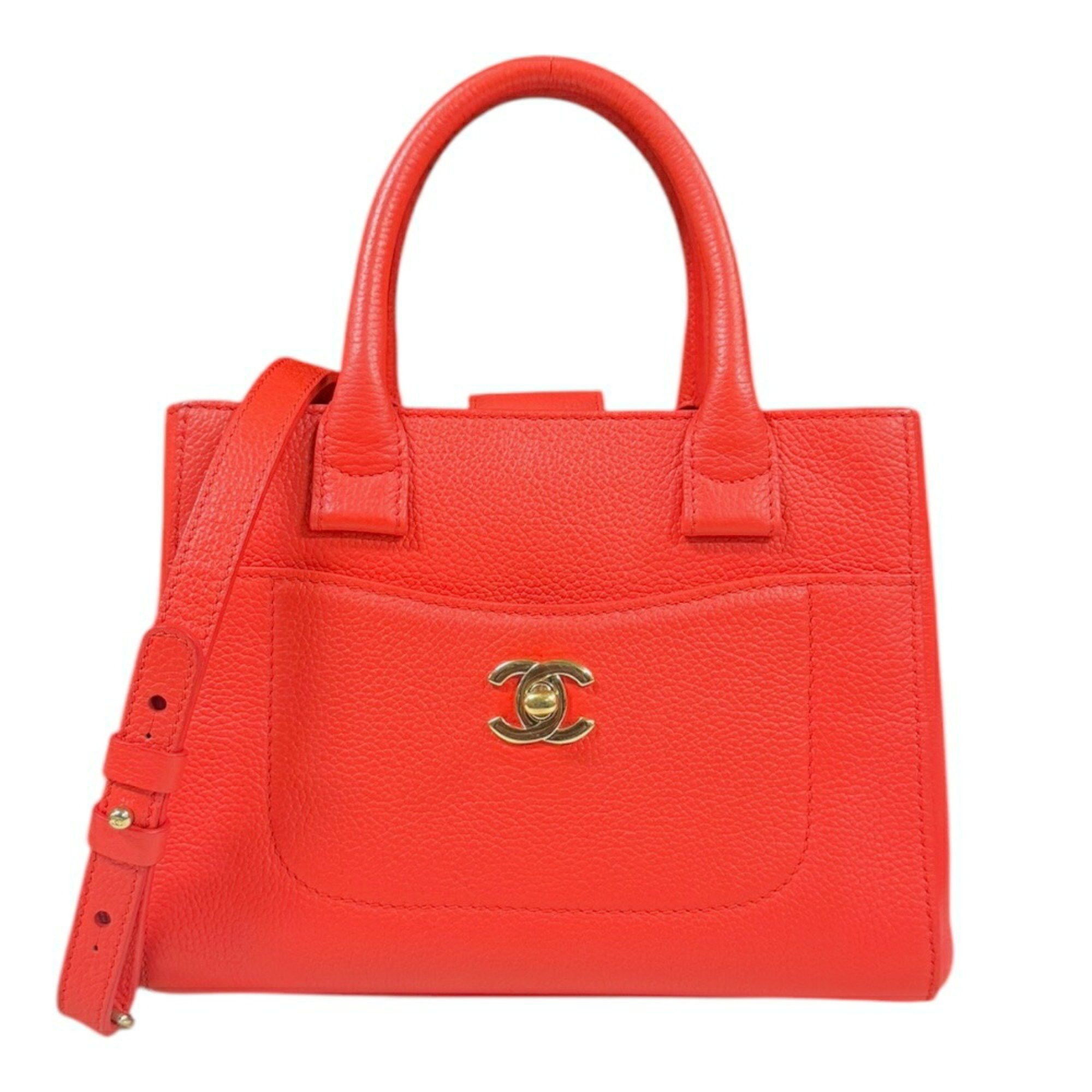 Chanel Neo Executive Shoulder Bag Leather A69929 Red Women's Chanel 2Way